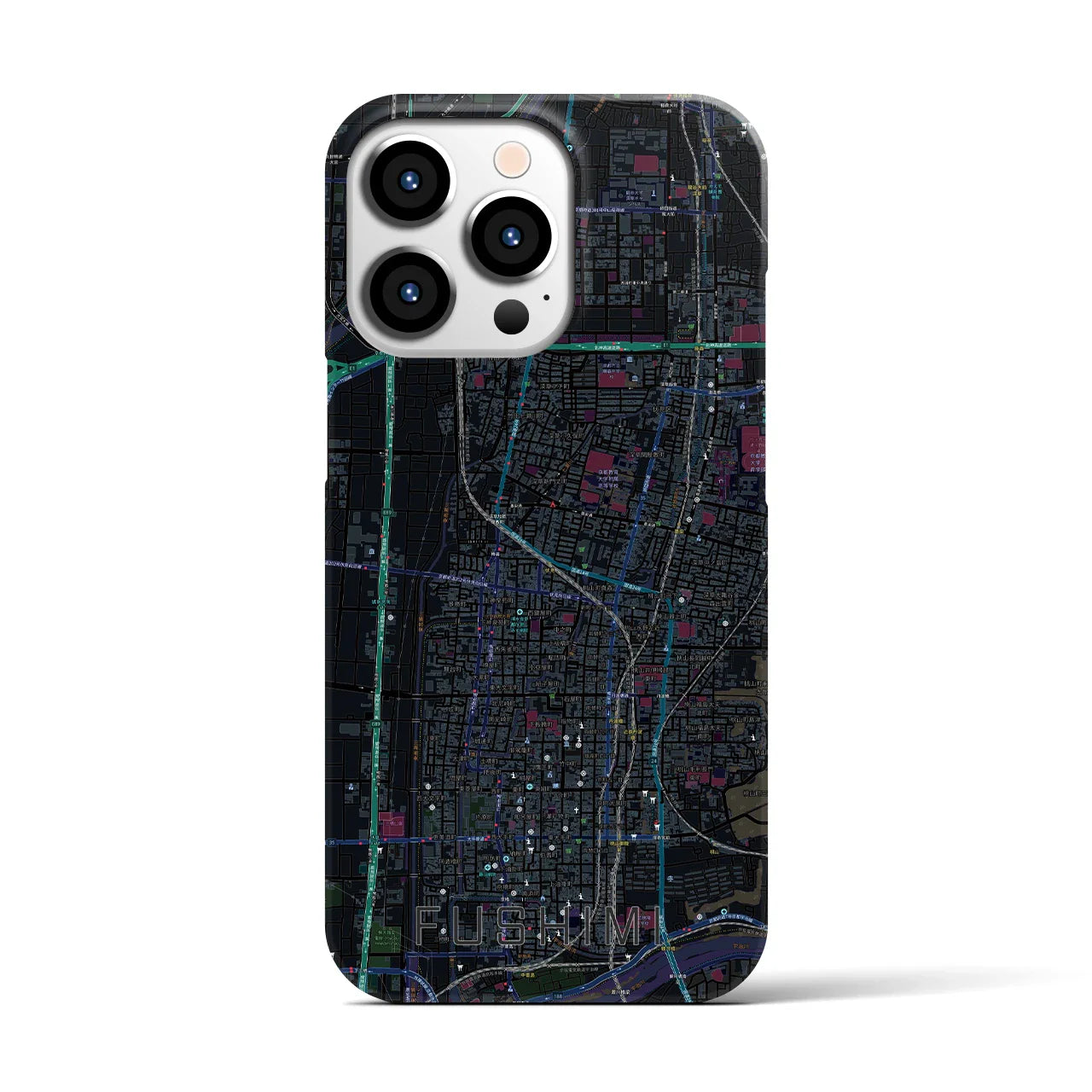 【伏見(京都府)】地図柄iPhoneケース(バックカバータイプ)