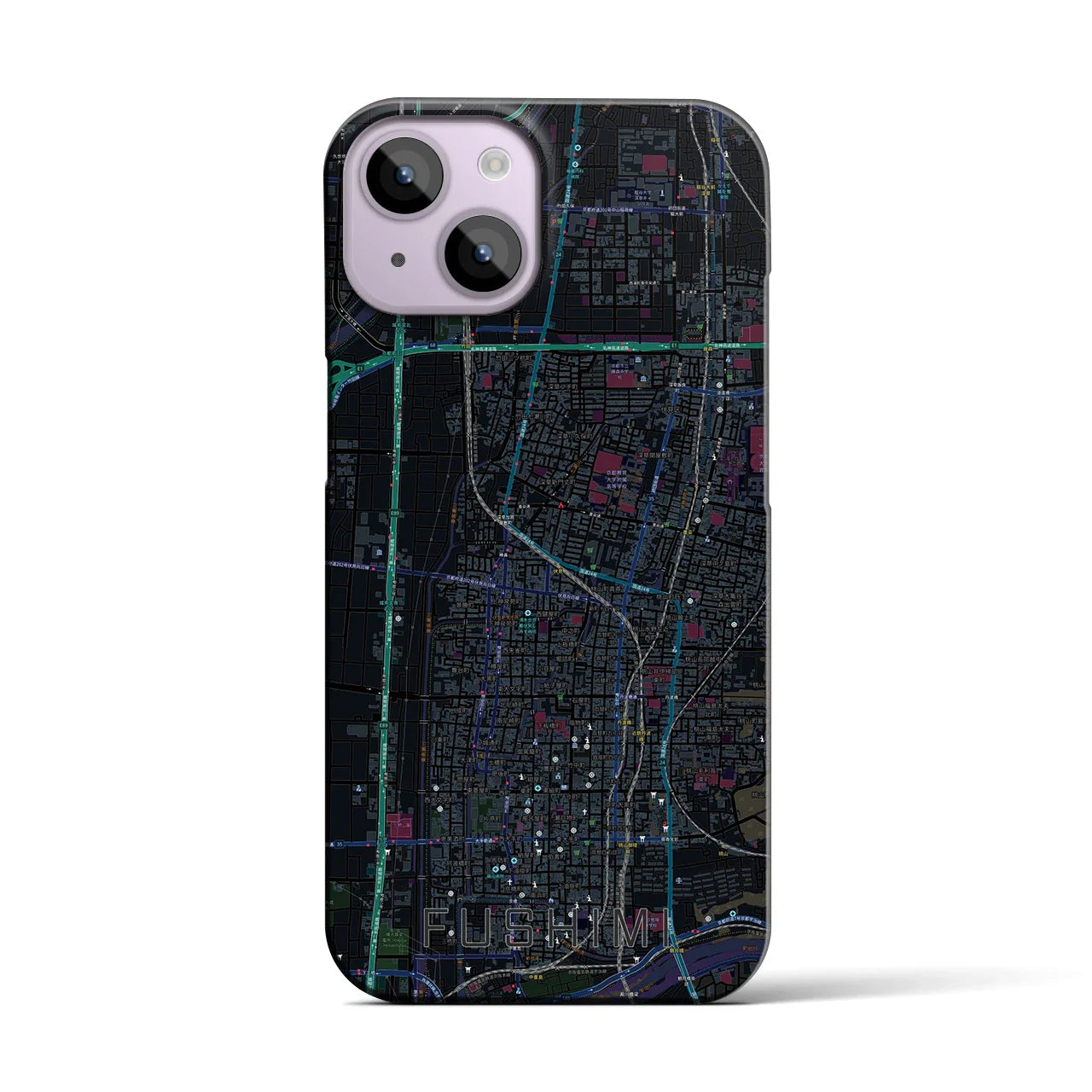 【伏見(京都府)】地図柄iPhoneケース(バックカバータイプ)