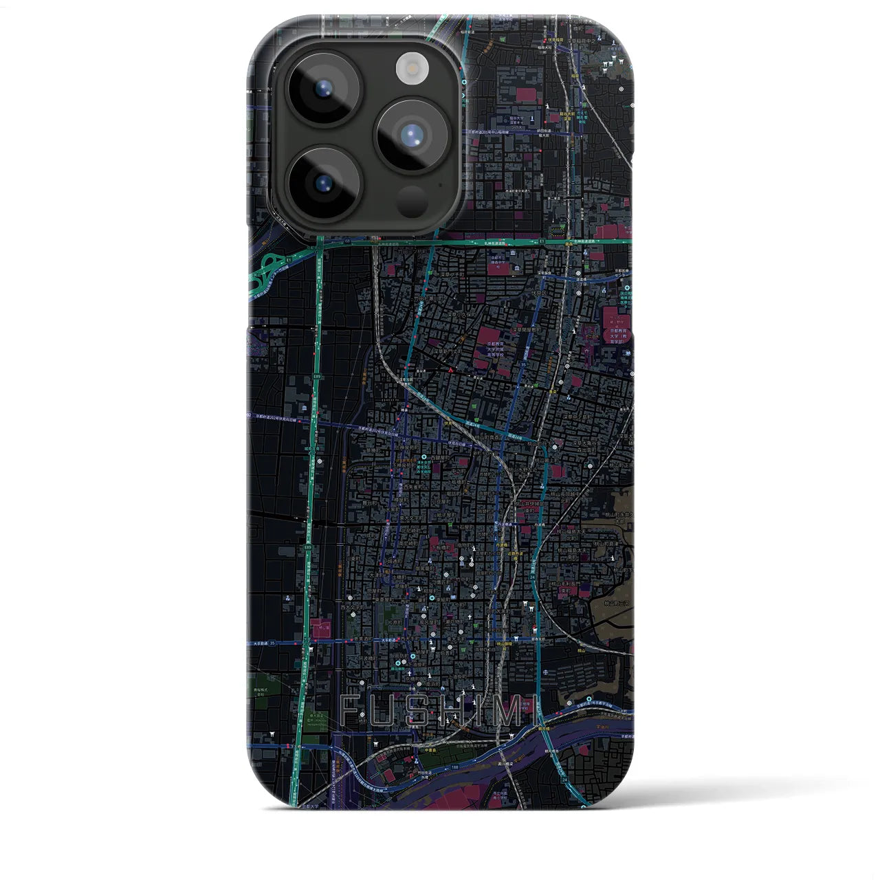 【伏見(京都府)】地図柄iPhoneケース(バックカバータイプ)