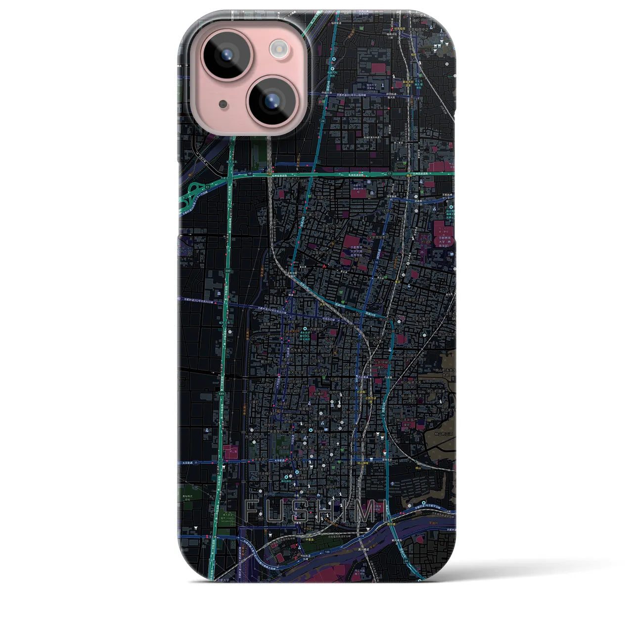 【伏見(京都府)】地図柄iPhoneケース(バックカバータイプ)