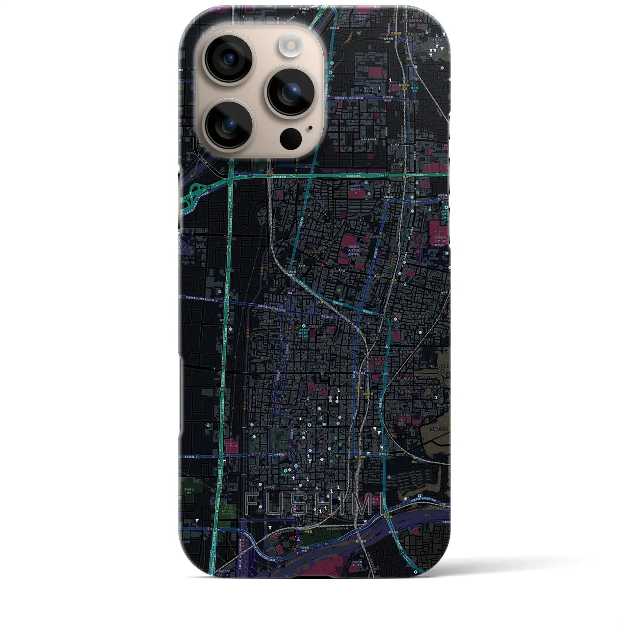 【伏見(京都府)】地図柄iPhoneケース(バックカバータイプ)