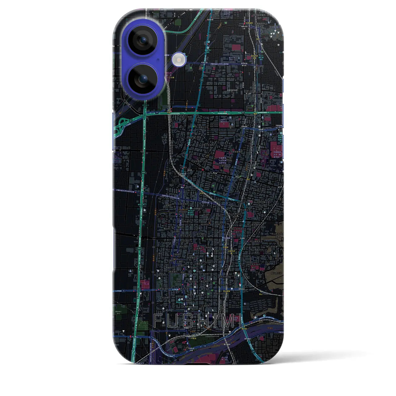 【伏見(京都府)】地図柄iPhoneケース(バックカバータイプ)