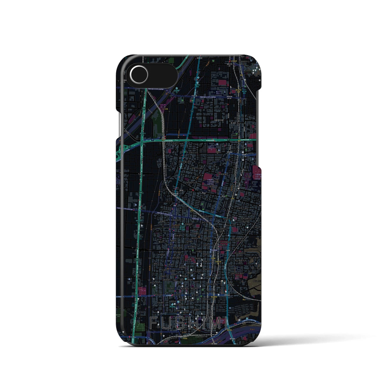 【伏見(京都府)】地図柄iPhoneケース(バックカバータイプ)