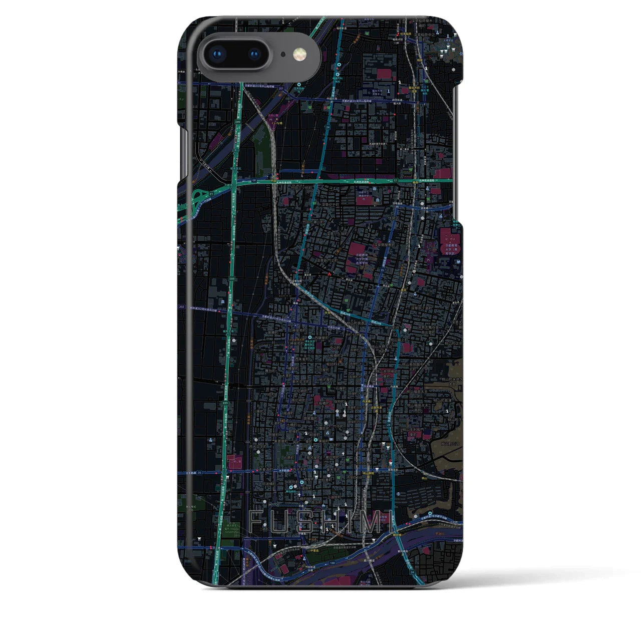 【伏見(京都府)】地図柄iPhoneケース(バックカバータイプ)