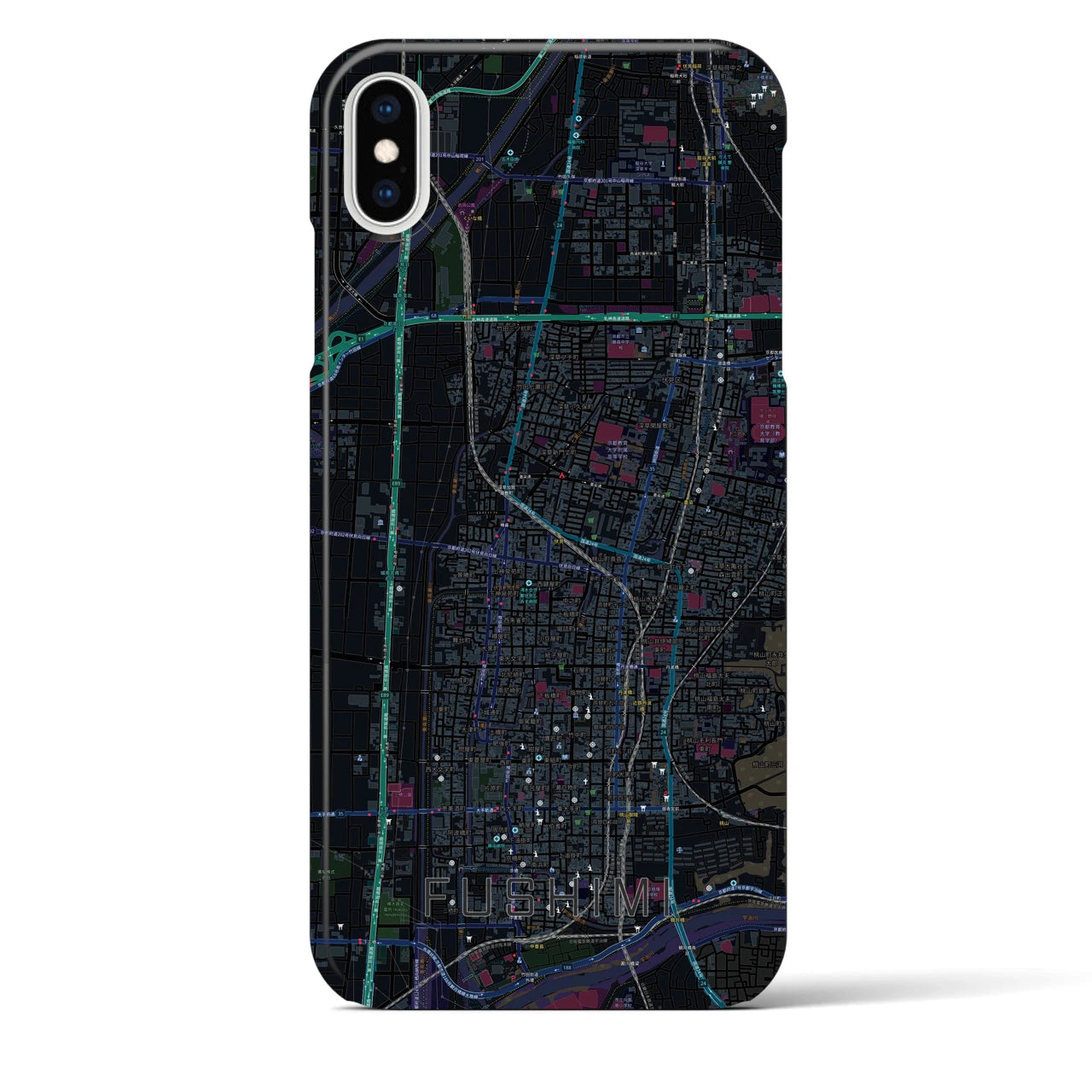 【伏見(京都府)】地図柄iPhoneケース(バックカバータイプ)