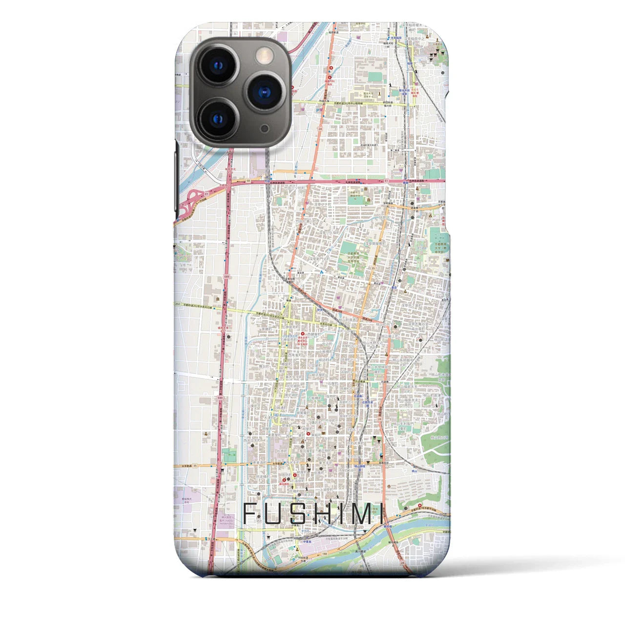 【伏見(京都府)】地図柄iPhoneケース(バックカバータイプ)