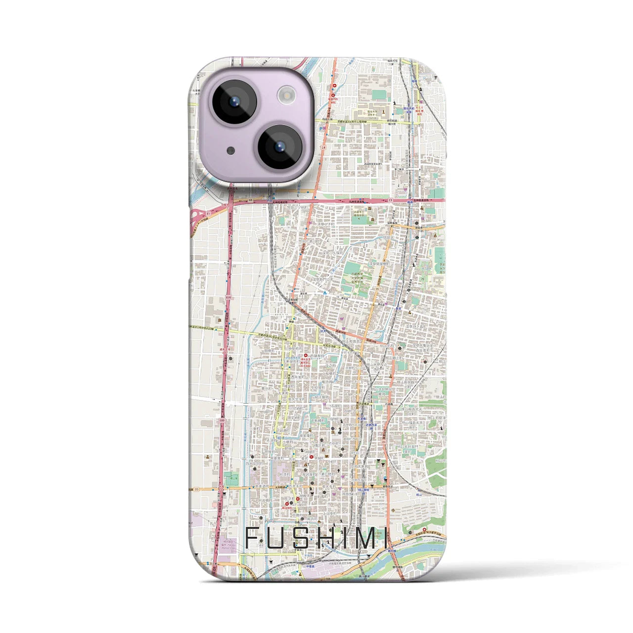 【伏見(京都府)】地図柄iPhoneケース(バックカバータイプ)