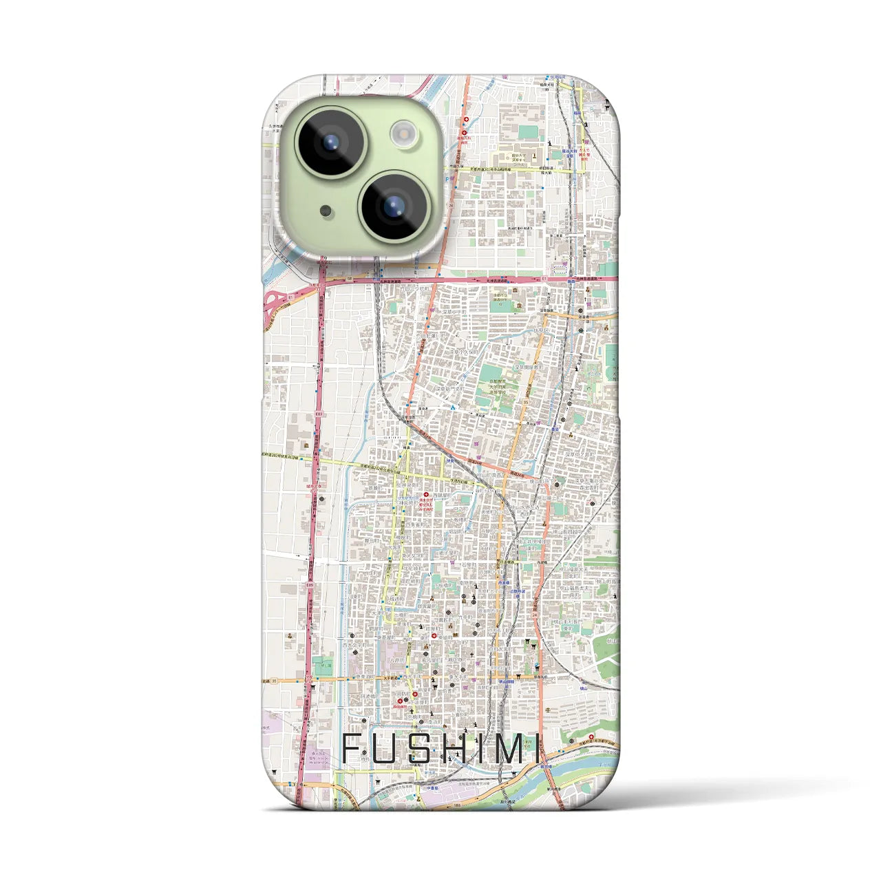 【伏見(京都府)】地図柄iPhoneケース(バックカバータイプ)