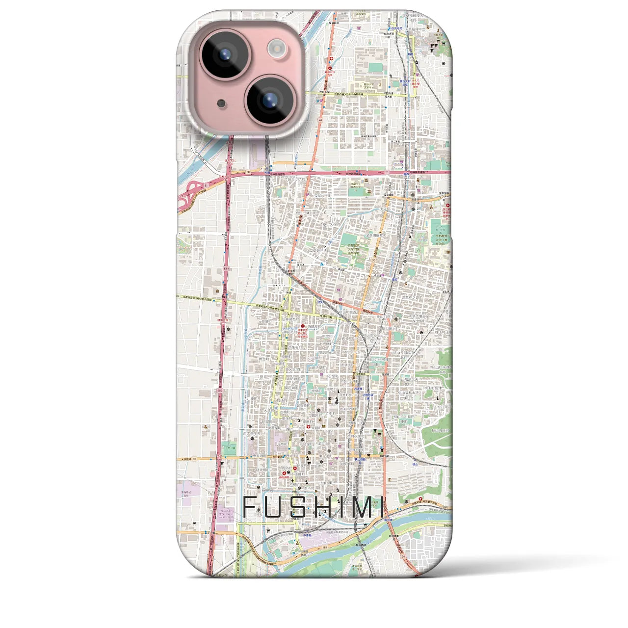 【伏見(京都府)】地図柄iPhoneケース(バックカバータイプ)
