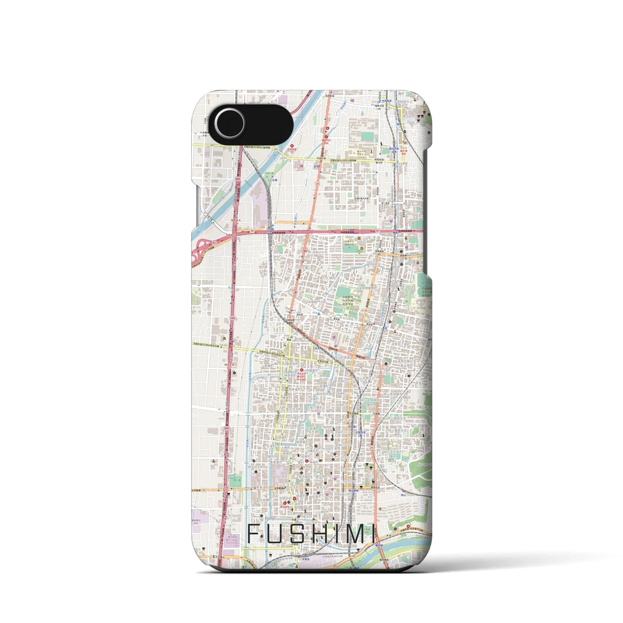 【伏見(京都府)】地図柄iPhoneケース(バックカバータイプ)