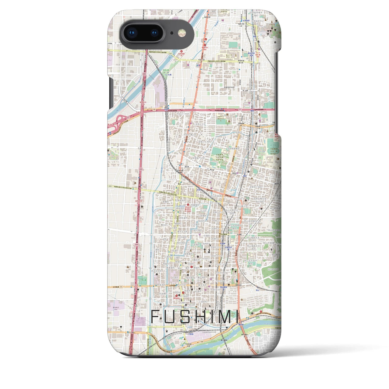 【伏見(京都府)】地図柄iPhoneケース(バックカバータイプ)