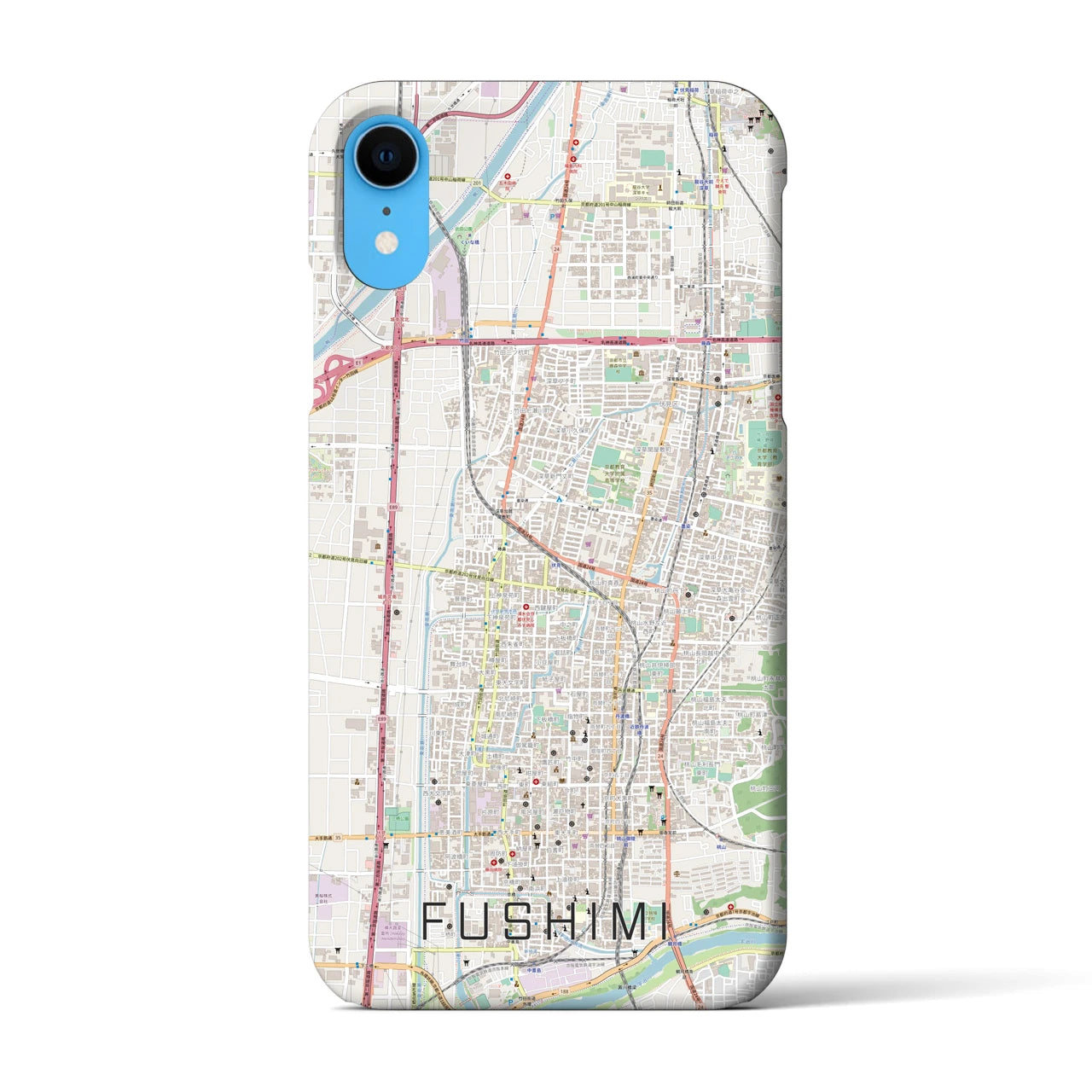 【伏見(京都府)】地図柄iPhoneケース(バックカバータイプ)