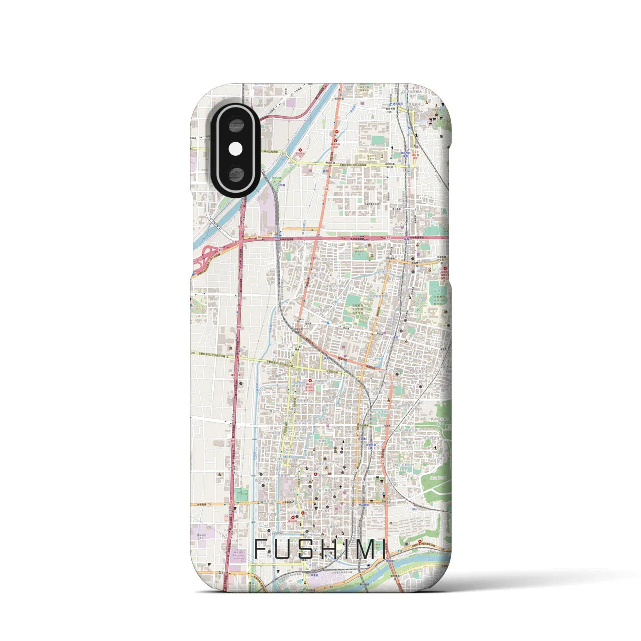 【伏見(京都府)】地図柄iPhoneケース(バックカバータイプ)