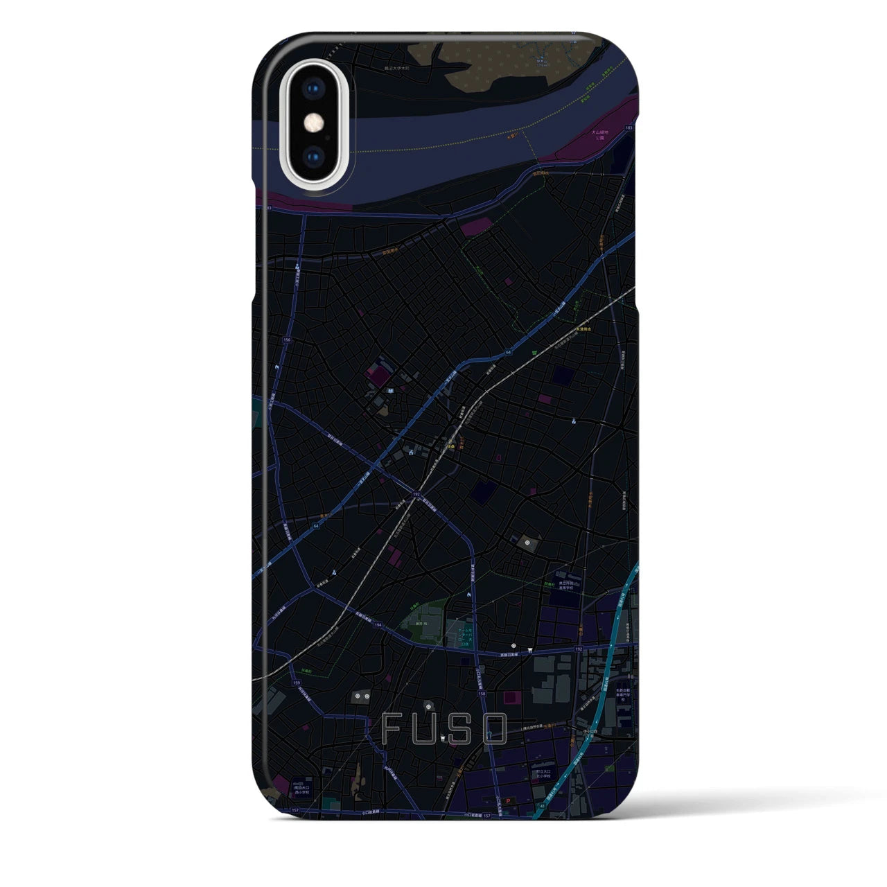 【扶桑(愛知県)】地図柄iPhoneケース(バックカバータイプ)