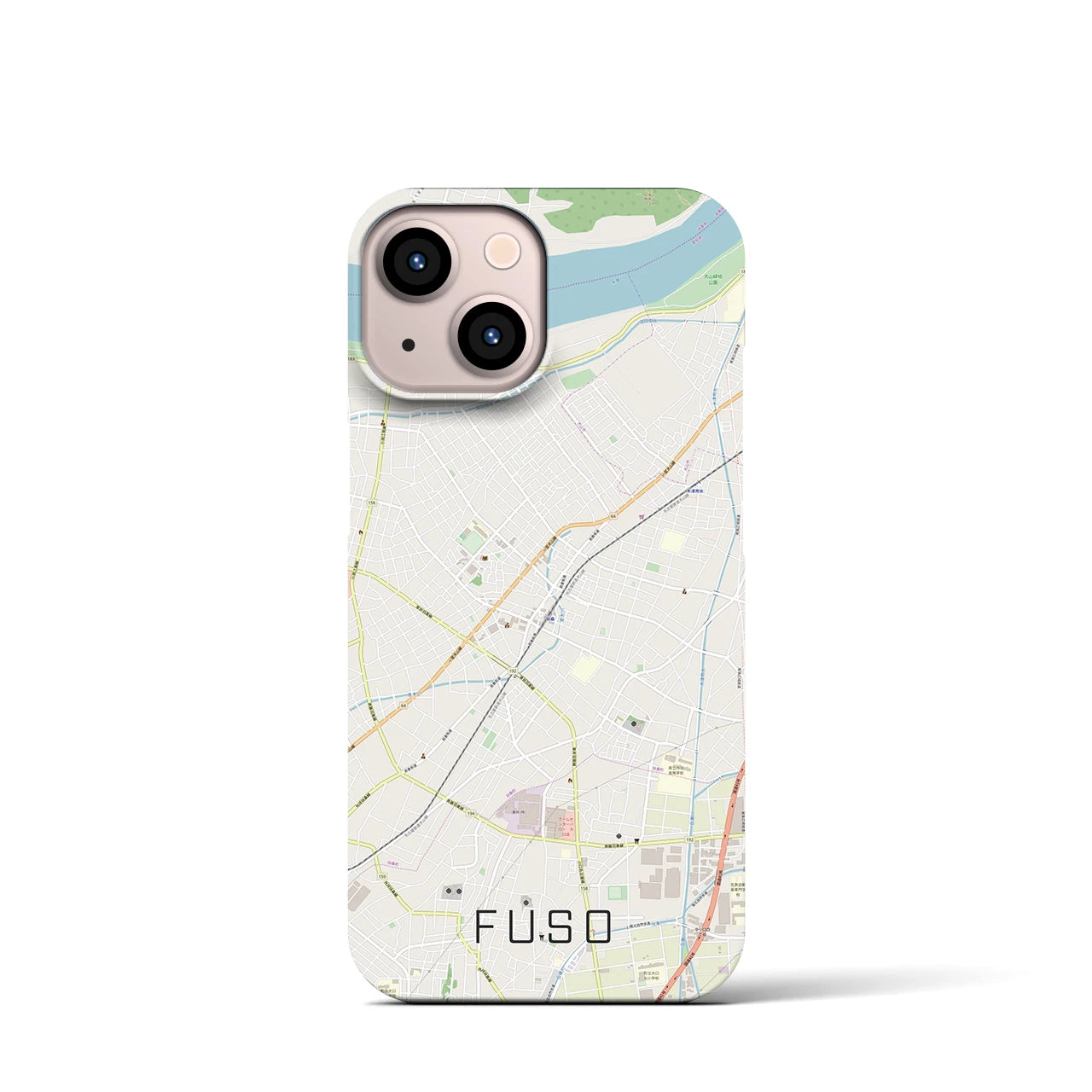 【扶桑(愛知県)】地図柄iPhoneケース(バックカバータイプ)