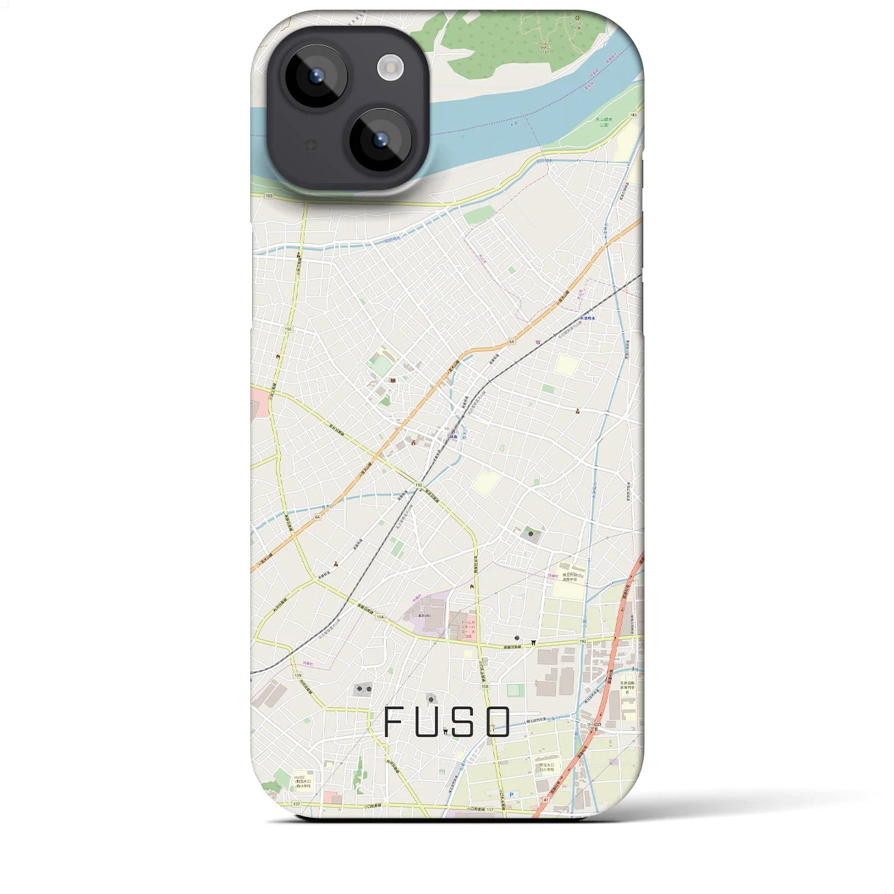 【扶桑(愛知県)】地図柄iPhoneケース(バックカバータイプ)