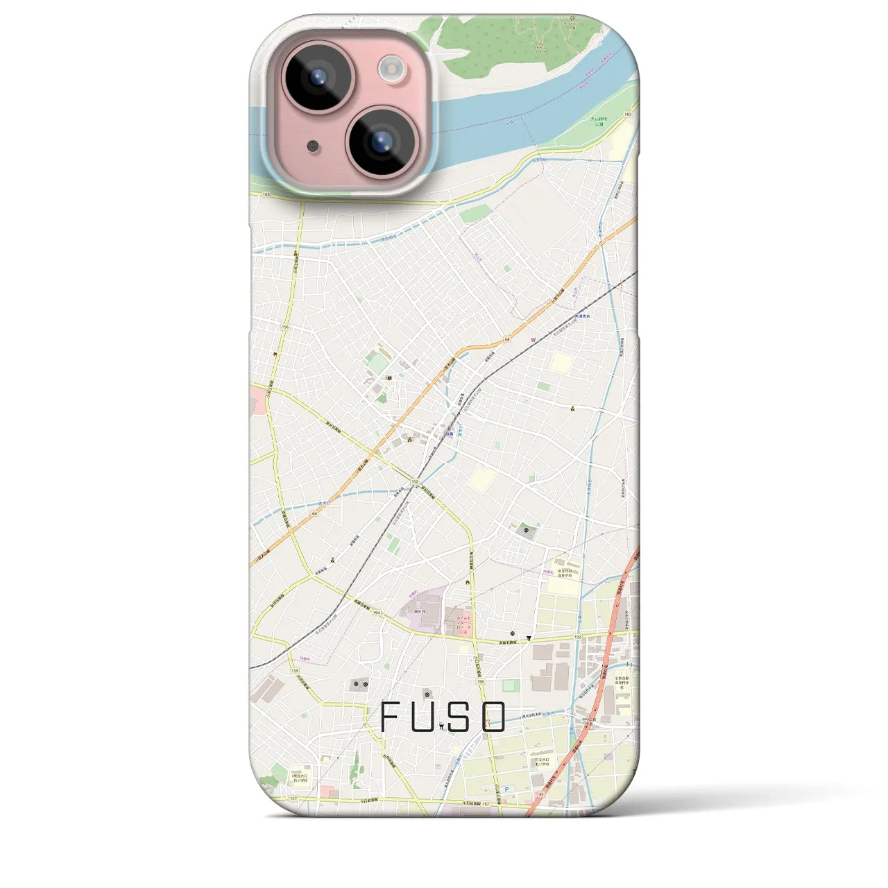 【扶桑(愛知県)】地図柄iPhoneケース(バックカバータイプ)