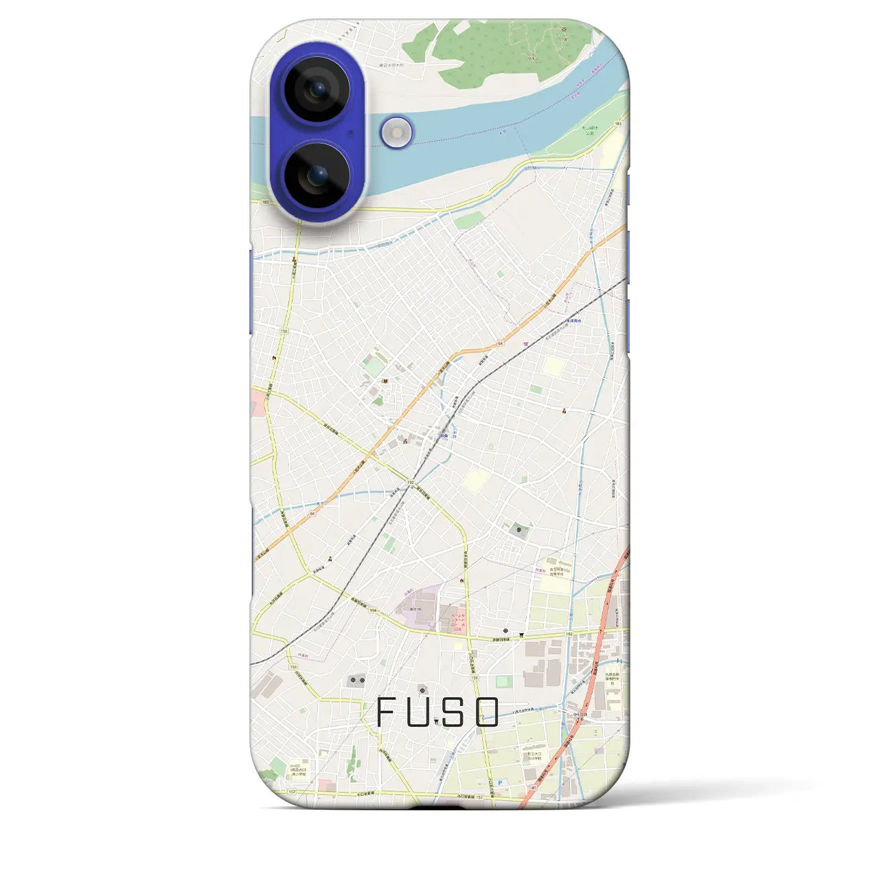 【扶桑(愛知県)】地図柄iPhoneケース(バックカバータイプ)ブラック・iPhone 16 Pro Max 用