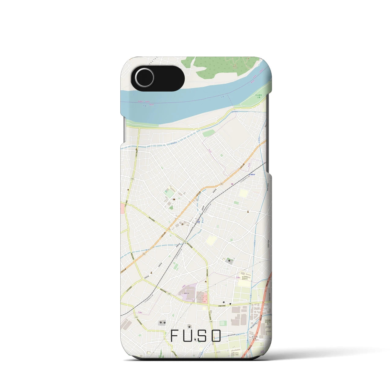 【扶桑(愛知県)】地図柄iPhoneケース(バックカバータイプ)