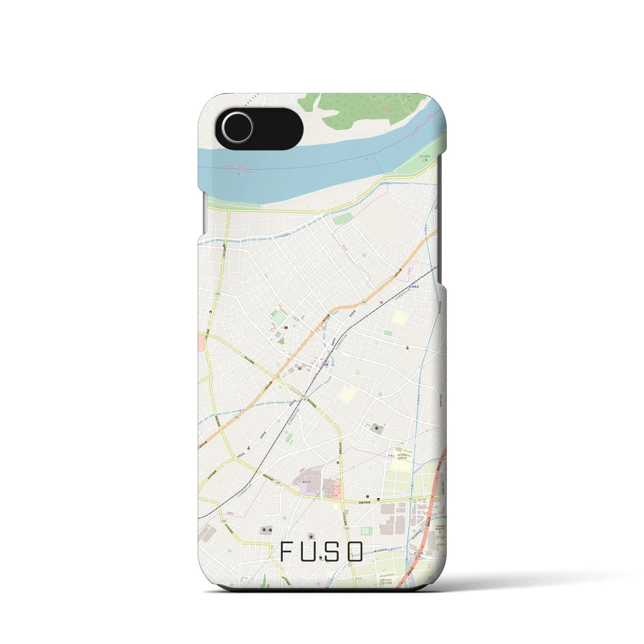 【扶桑(愛知県)】地図柄iPhoneケース(バックカバータイプ)