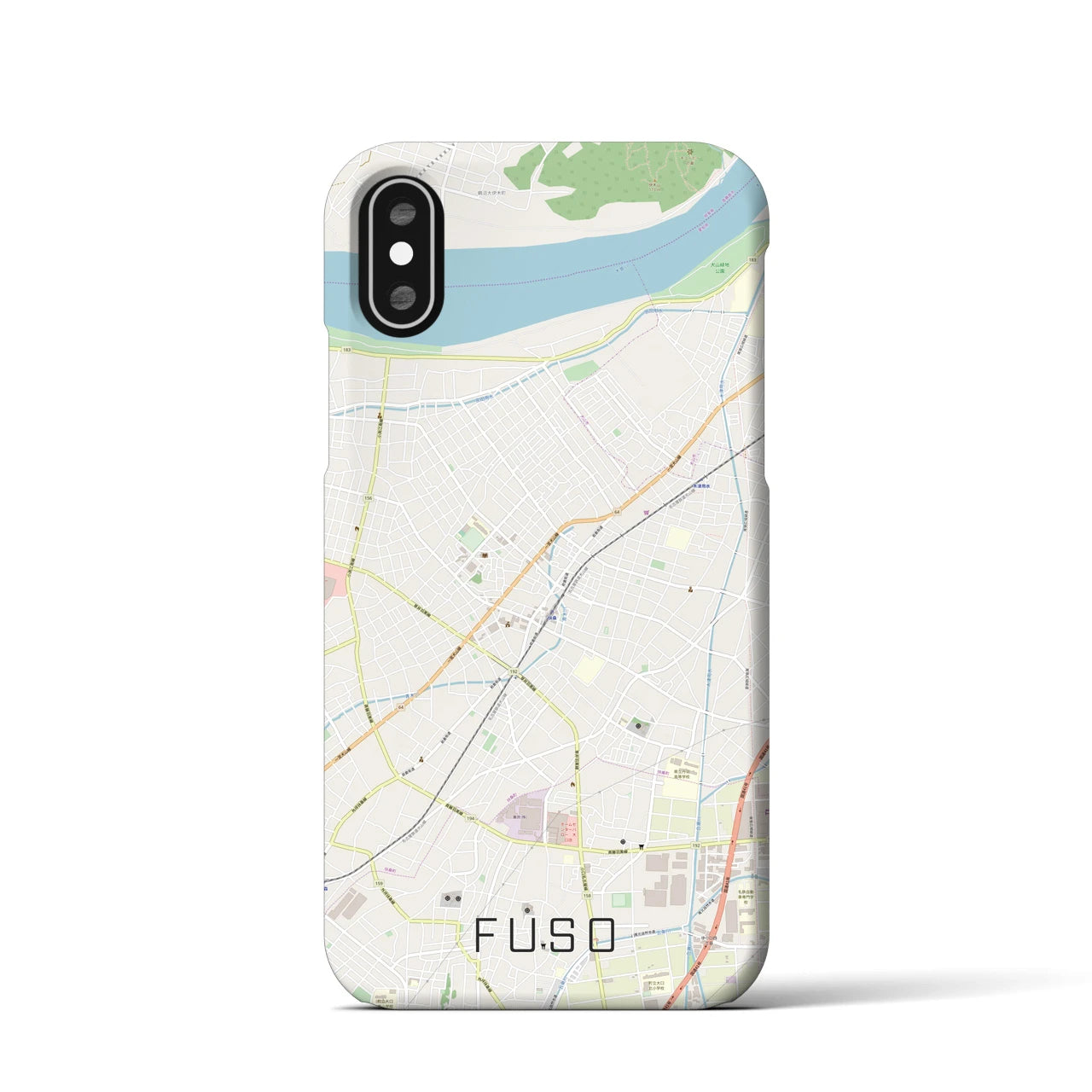 【扶桑(愛知県)】地図柄iPhoneケース(バックカバータイプ)