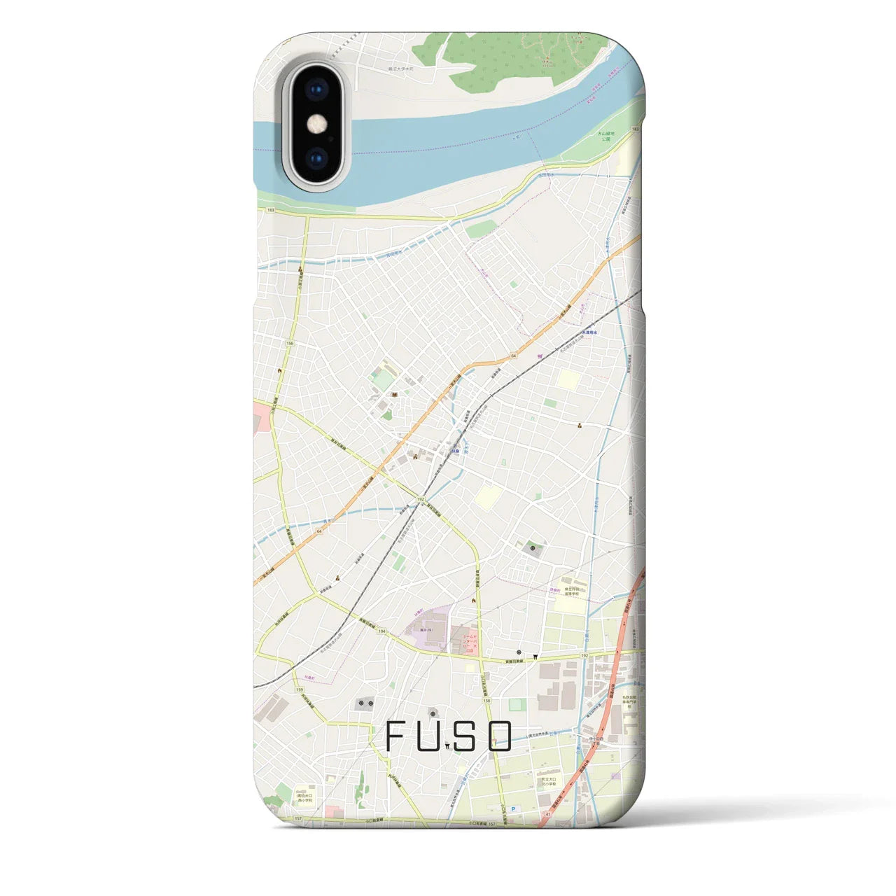 【扶桑(愛知県)】地図柄iPhoneケース(バックカバータイプ)