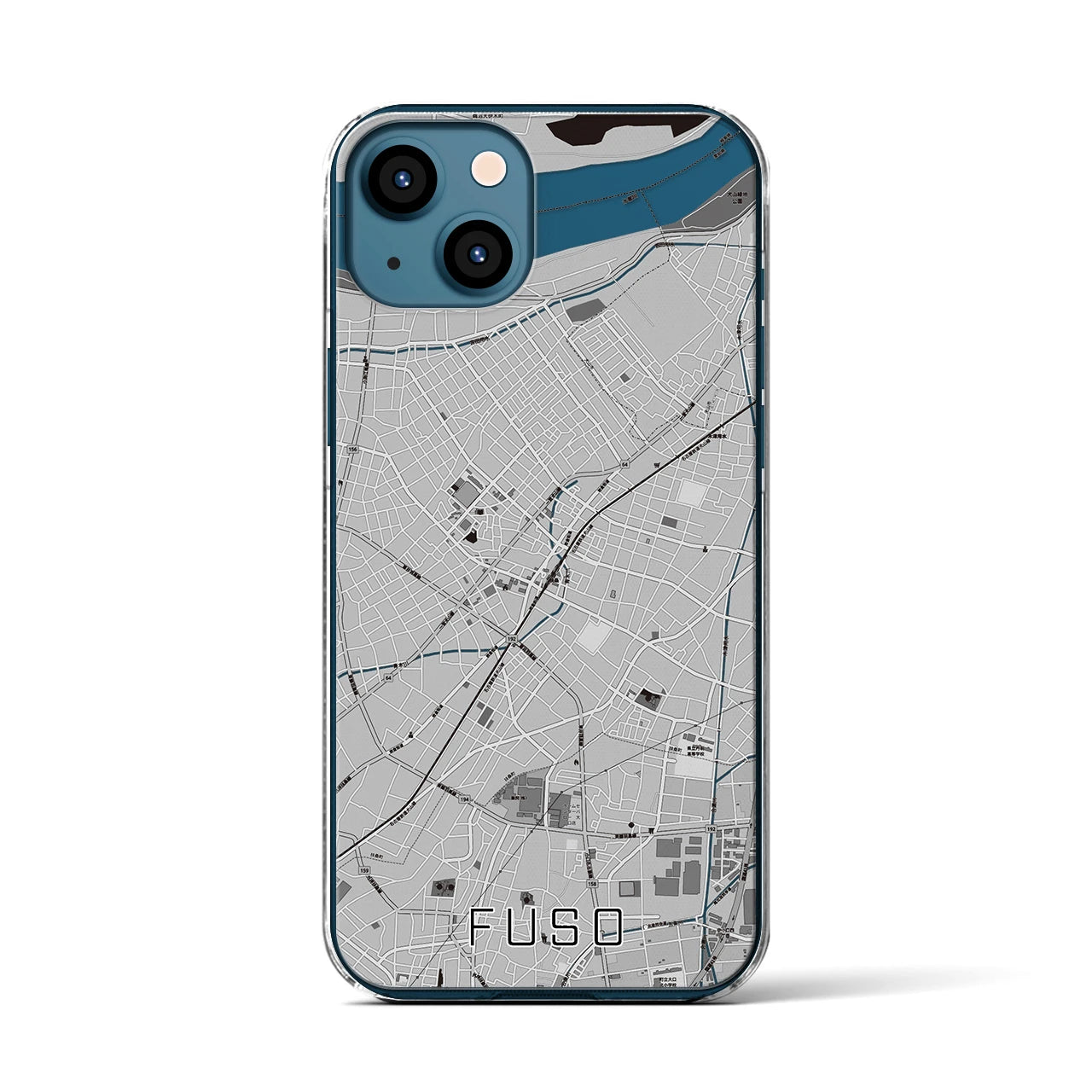 【扶桑(愛知県)】地図柄iPhoneケース(クリアタイプ)