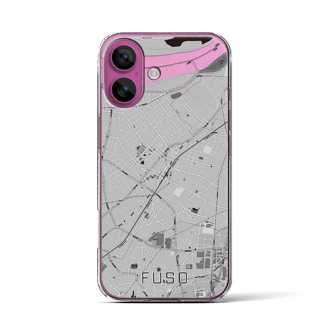 【扶桑(愛知県)】地図柄iPhoneケース(クリアタイプ)