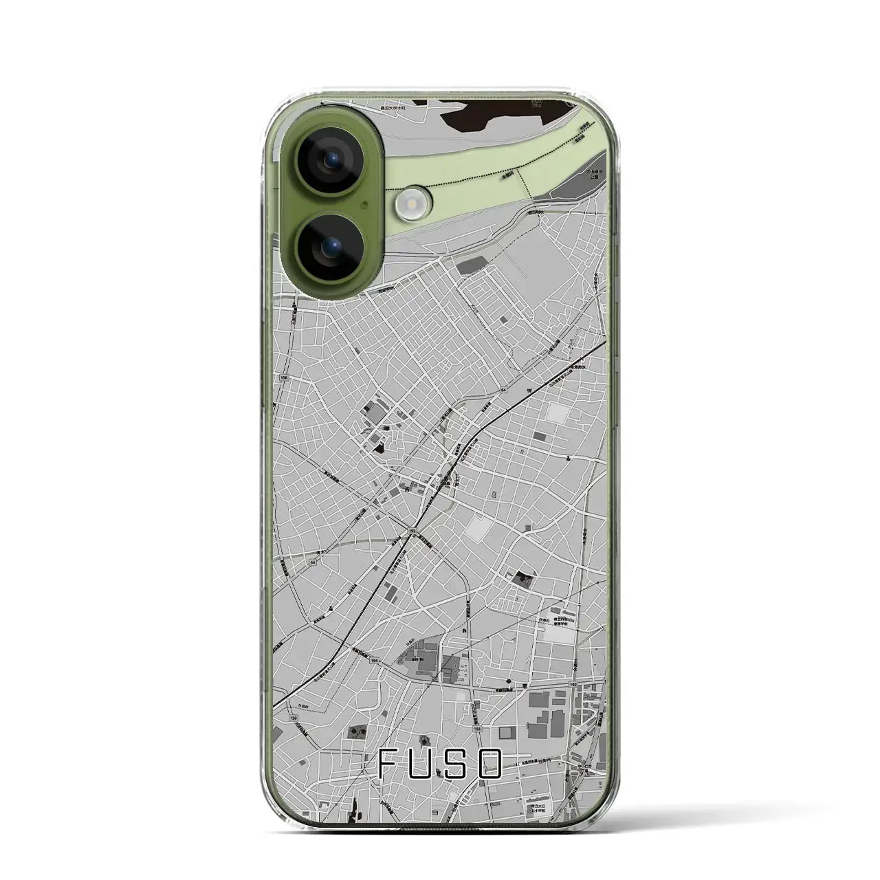 【扶桑(愛知県)】地図柄iPhoneケース(クリアタイプ)