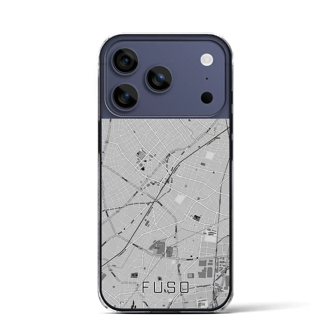【扶桑(愛知県)】地図柄iPhoneケース(クリアタイプ)モノトーン・iPhone 17 Pro Max 用
