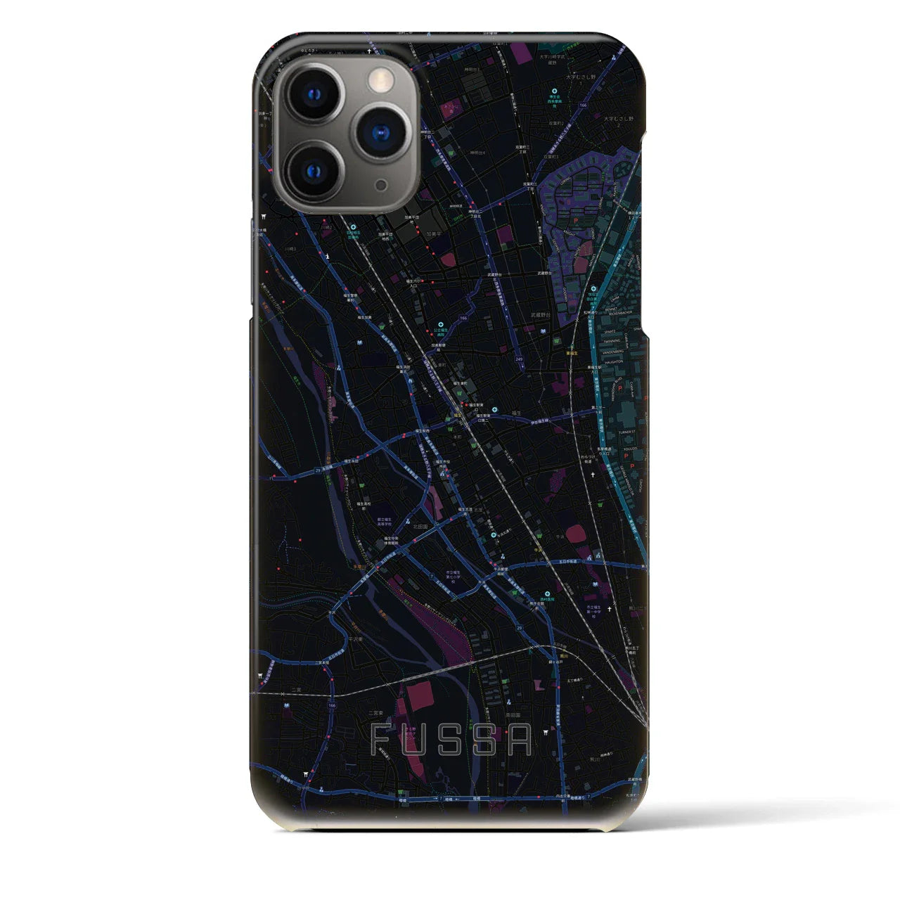 【福生(東京都)】地図柄iPhoneケース(バックカバータイプ)