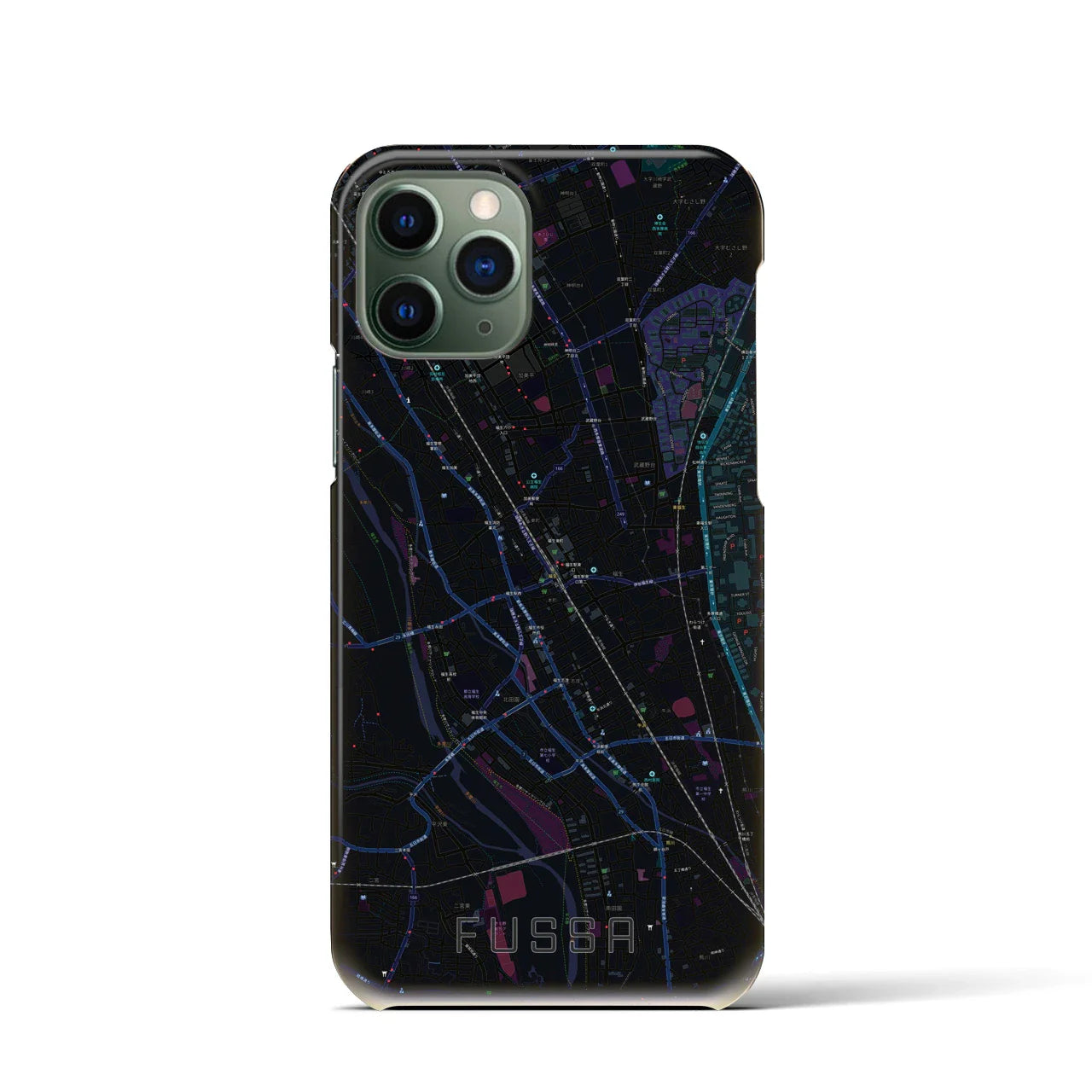 【福生(東京都)】地図柄iPhoneケース(バックカバータイプ)