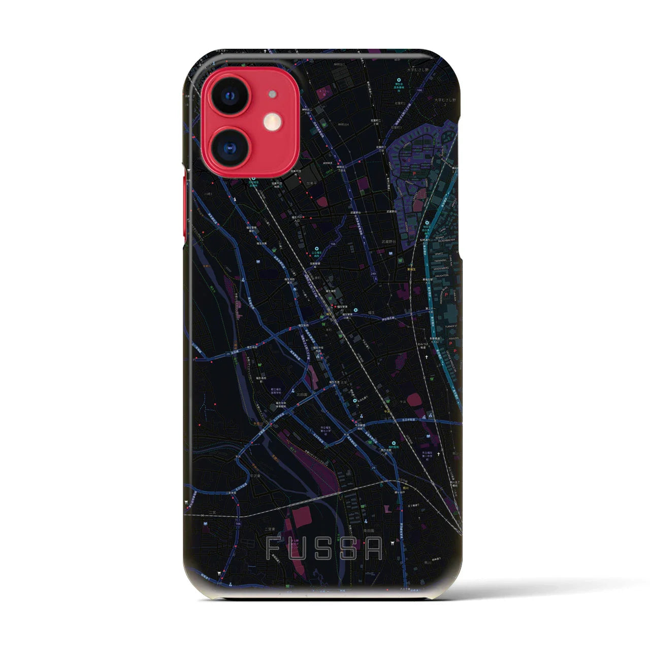 【福生(東京都)】地図柄iPhoneケース(バックカバータイプ)