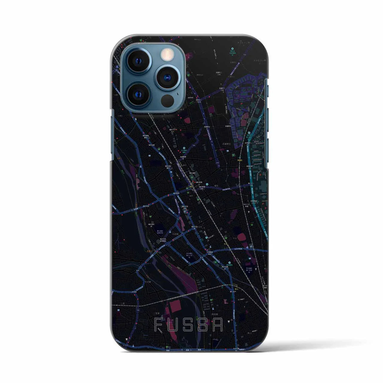【福生(東京都)】地図柄iPhoneケース(バックカバータイプ)