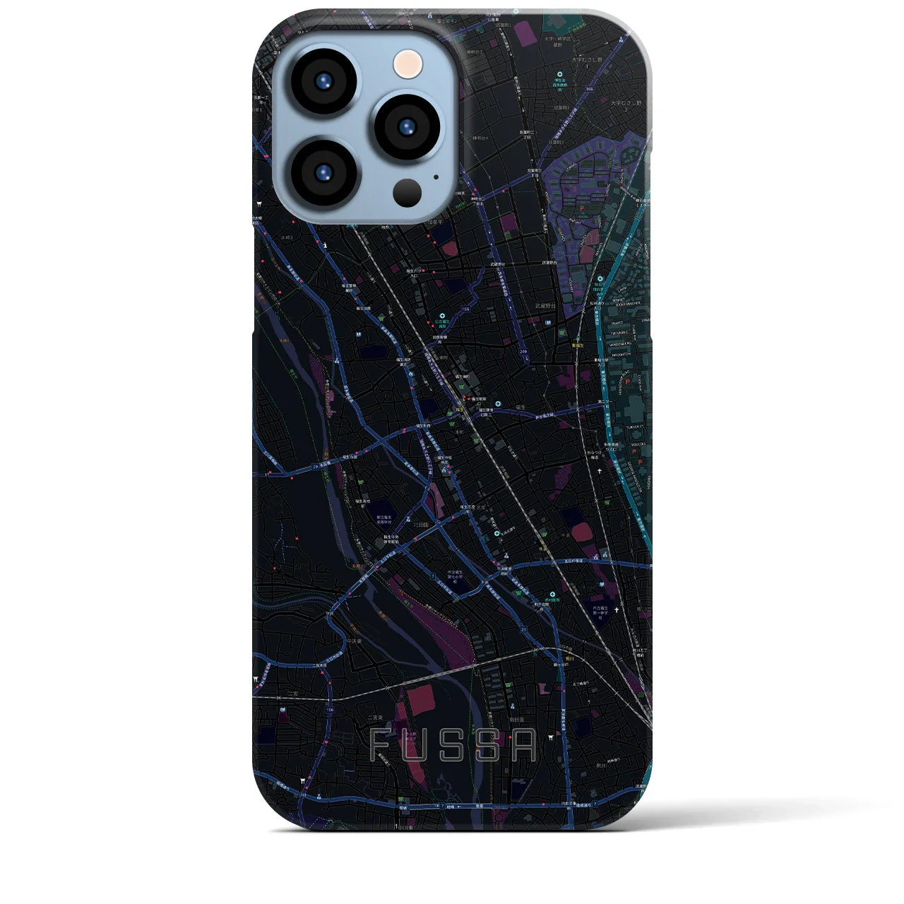 【福生(東京都)】地図柄iPhoneケース(バックカバータイプ)
