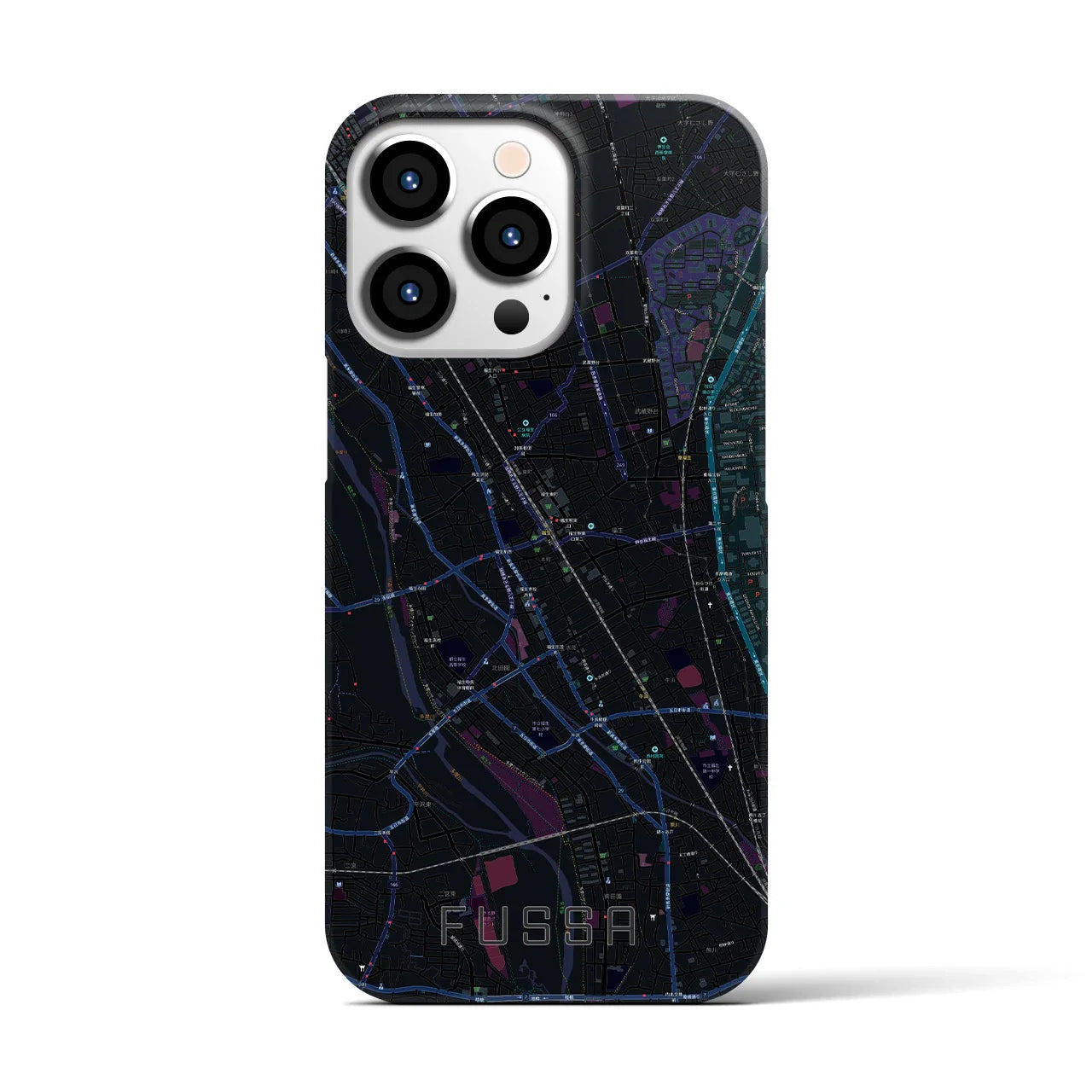 【福生(東京都)】地図柄iPhoneケース(バックカバータイプ)