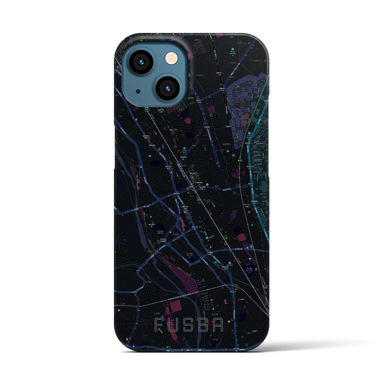 【福生(東京都)】地図柄iPhoneケース(バックカバータイプ)