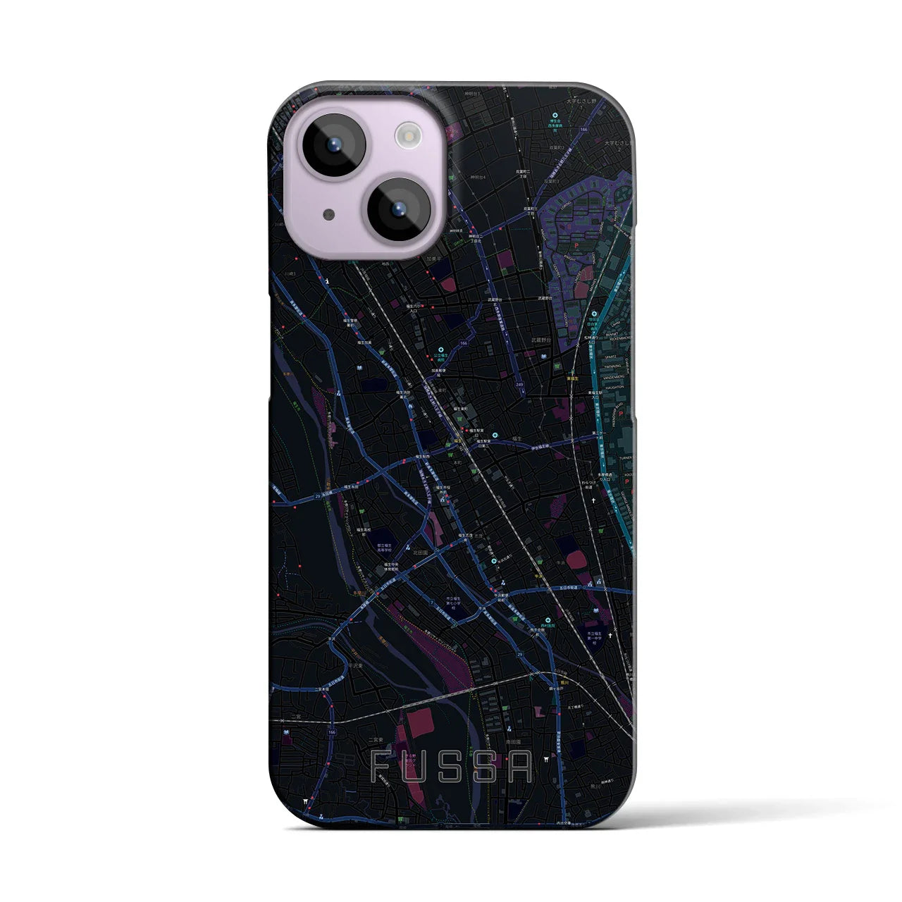 【福生(東京都)】地図柄iPhoneケース(バックカバータイプ)