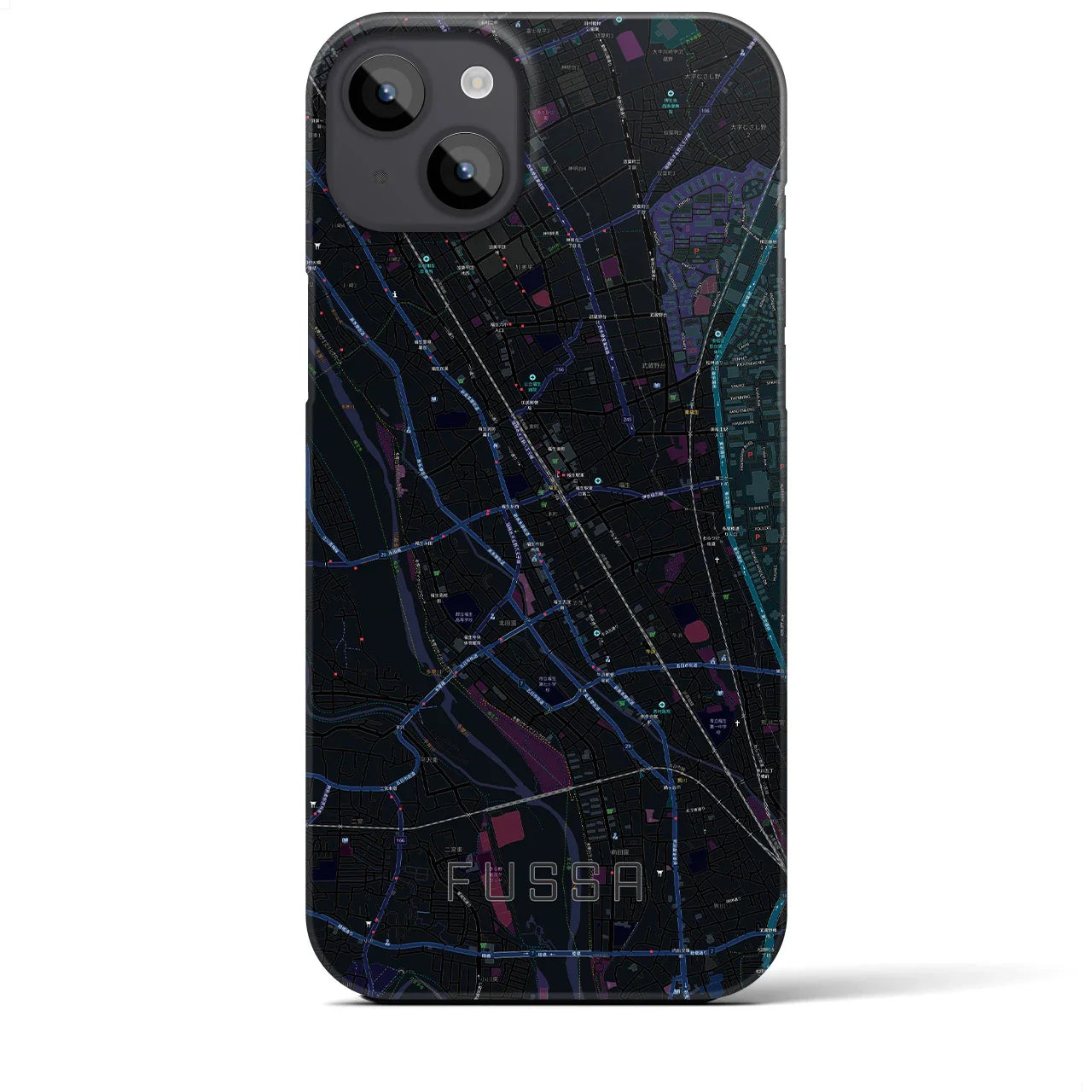 【福生(東京都)】地図柄iPhoneケース(バックカバータイプ)
