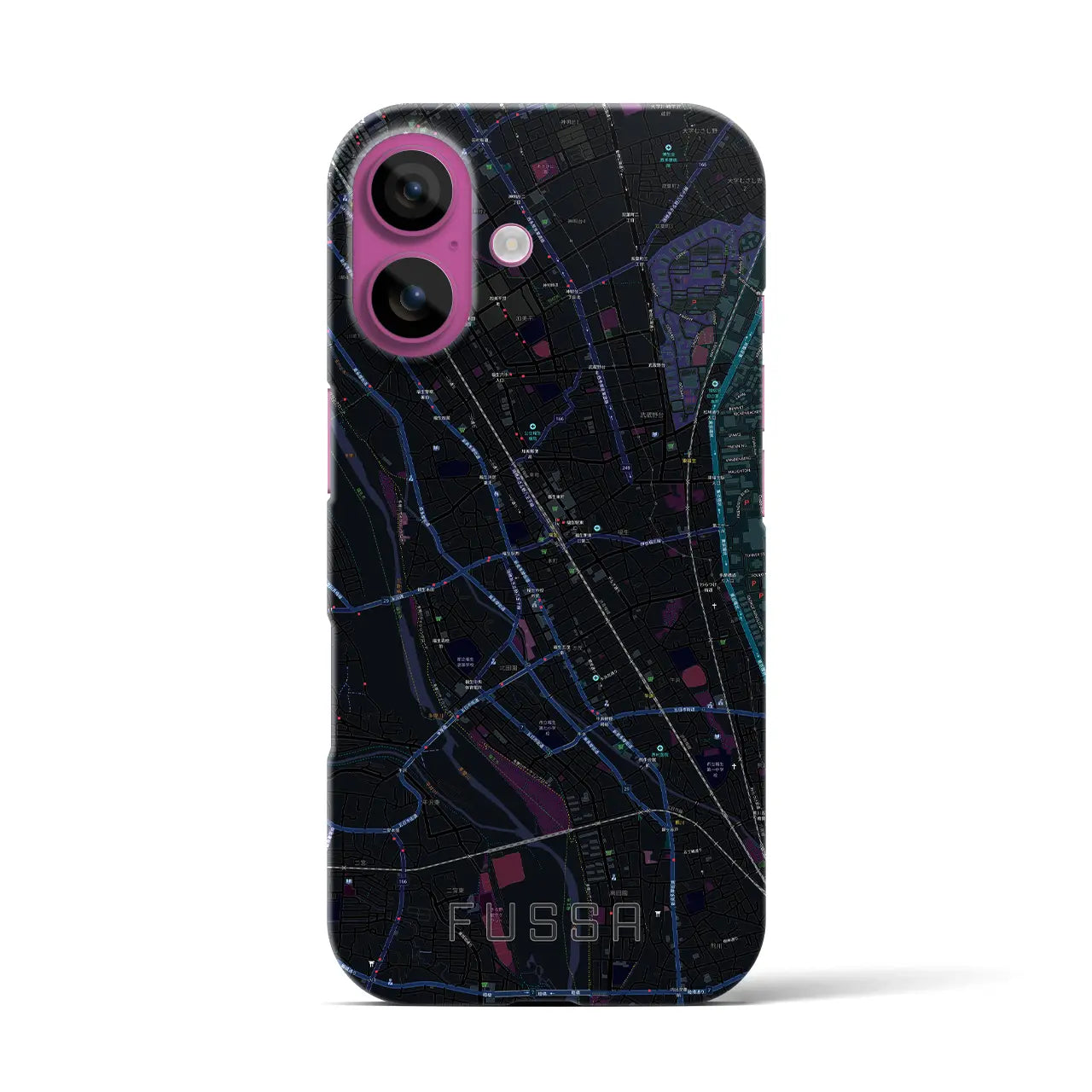 【福生(東京都)】地図柄iPhoneケース(バックカバータイプ)