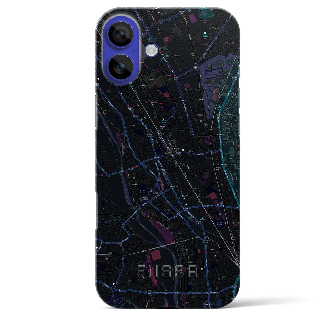 【福生(東京都)】地図柄iPhoneケース(バックカバータイプ)