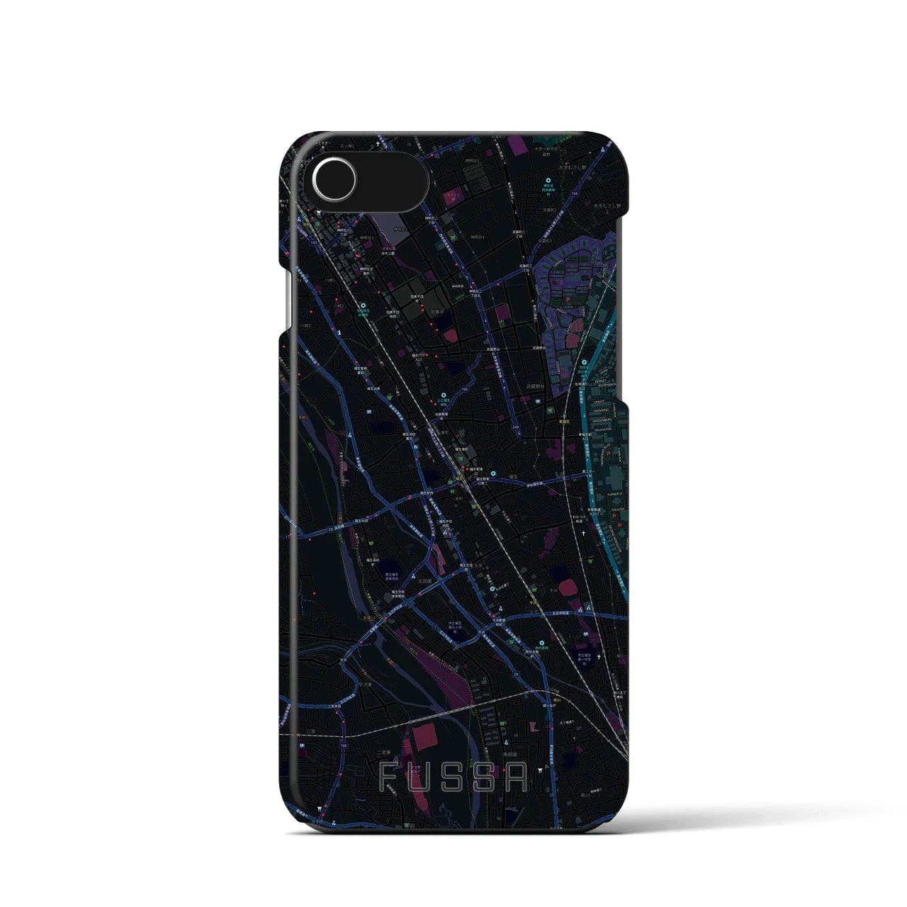 【福生(東京都)】地図柄iPhoneケース(バックカバータイプ)