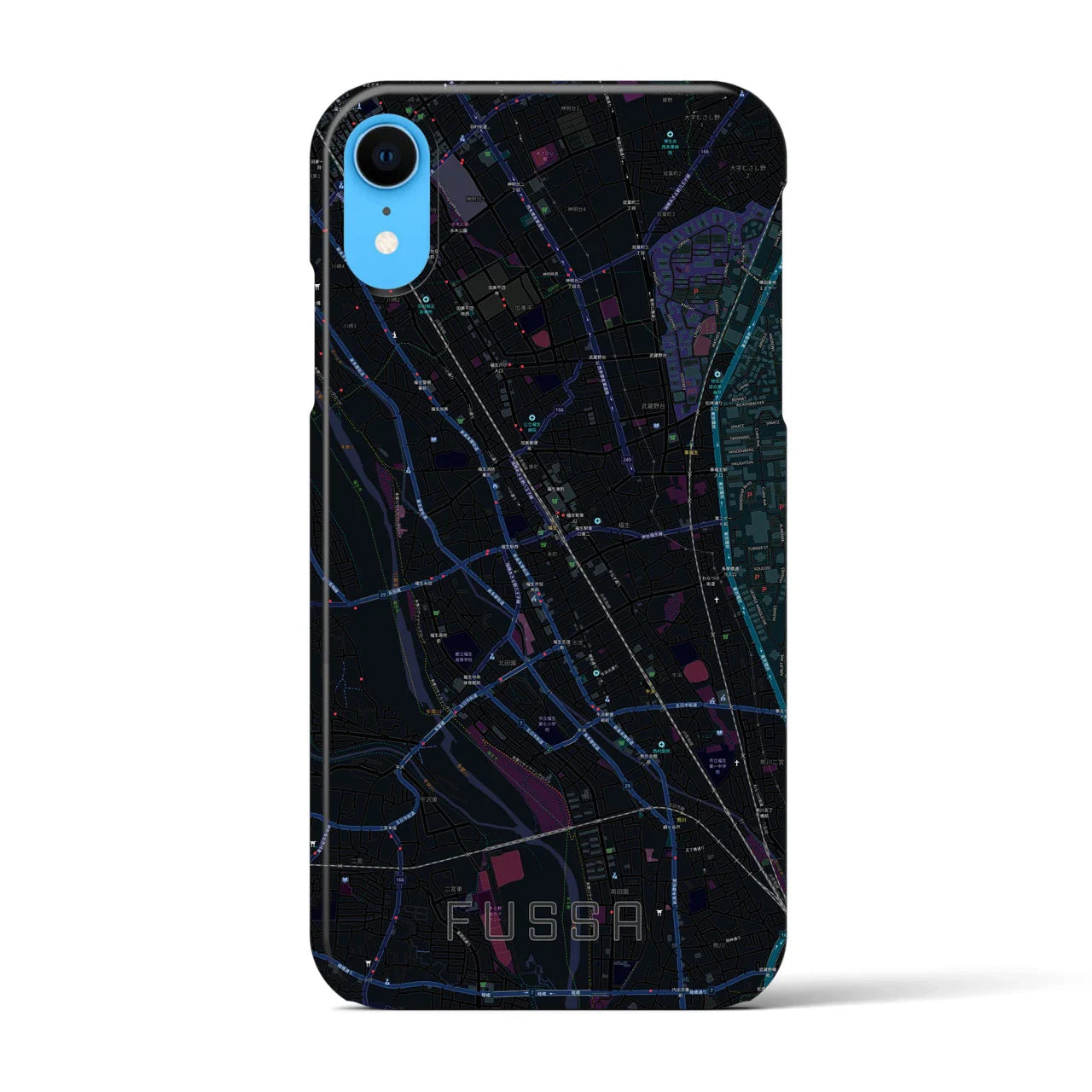 【福生(東京都)】地図柄iPhoneケース(バックカバータイプ)