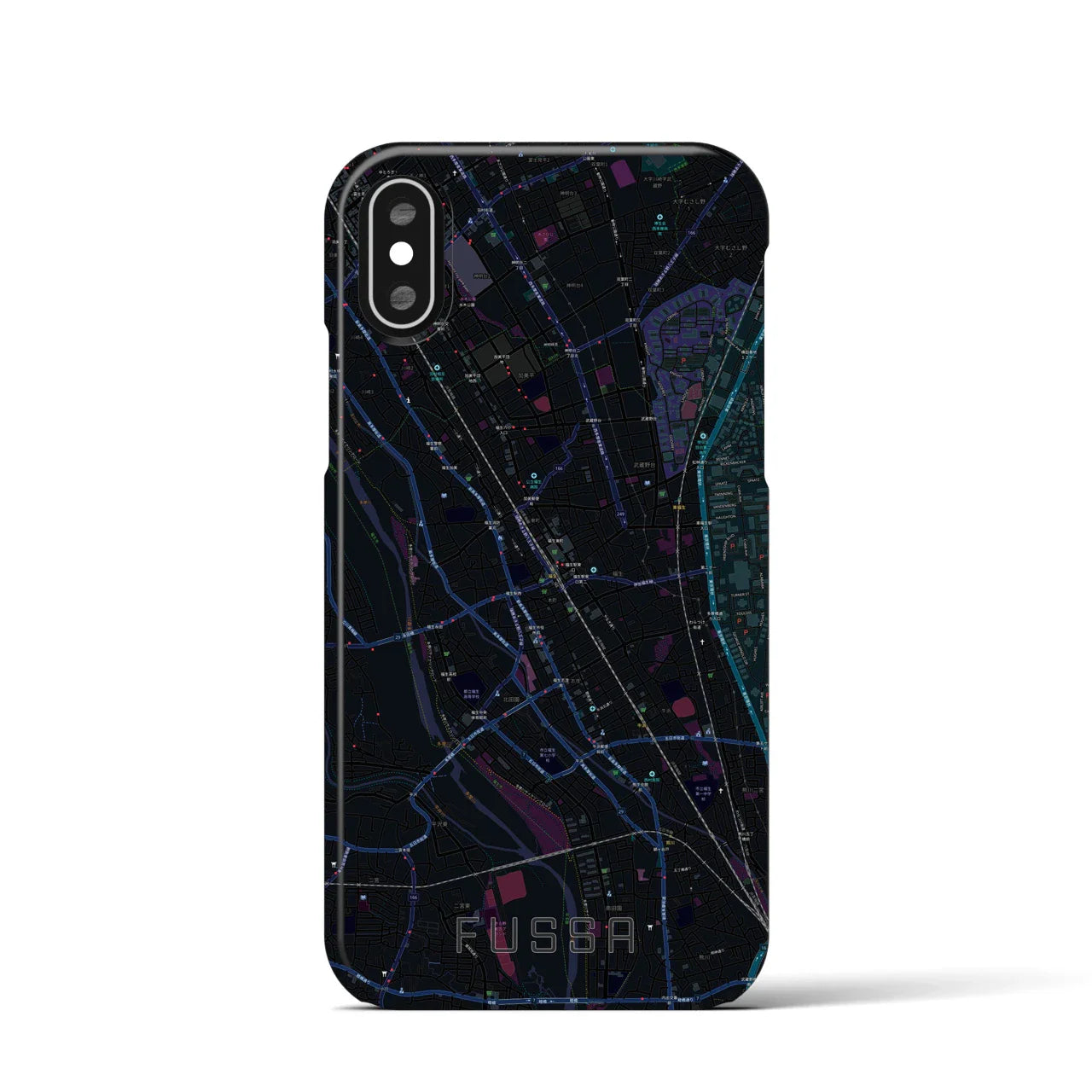 【福生(東京都)】地図柄iPhoneケース(バックカバータイプ)