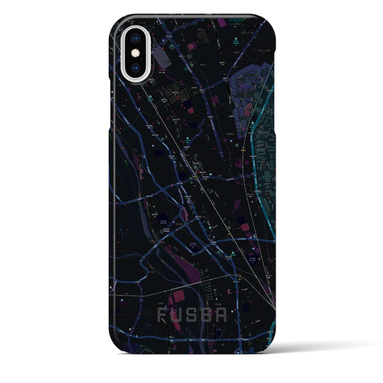 【福生(東京都)】地図柄iPhoneケース(バックカバータイプ)