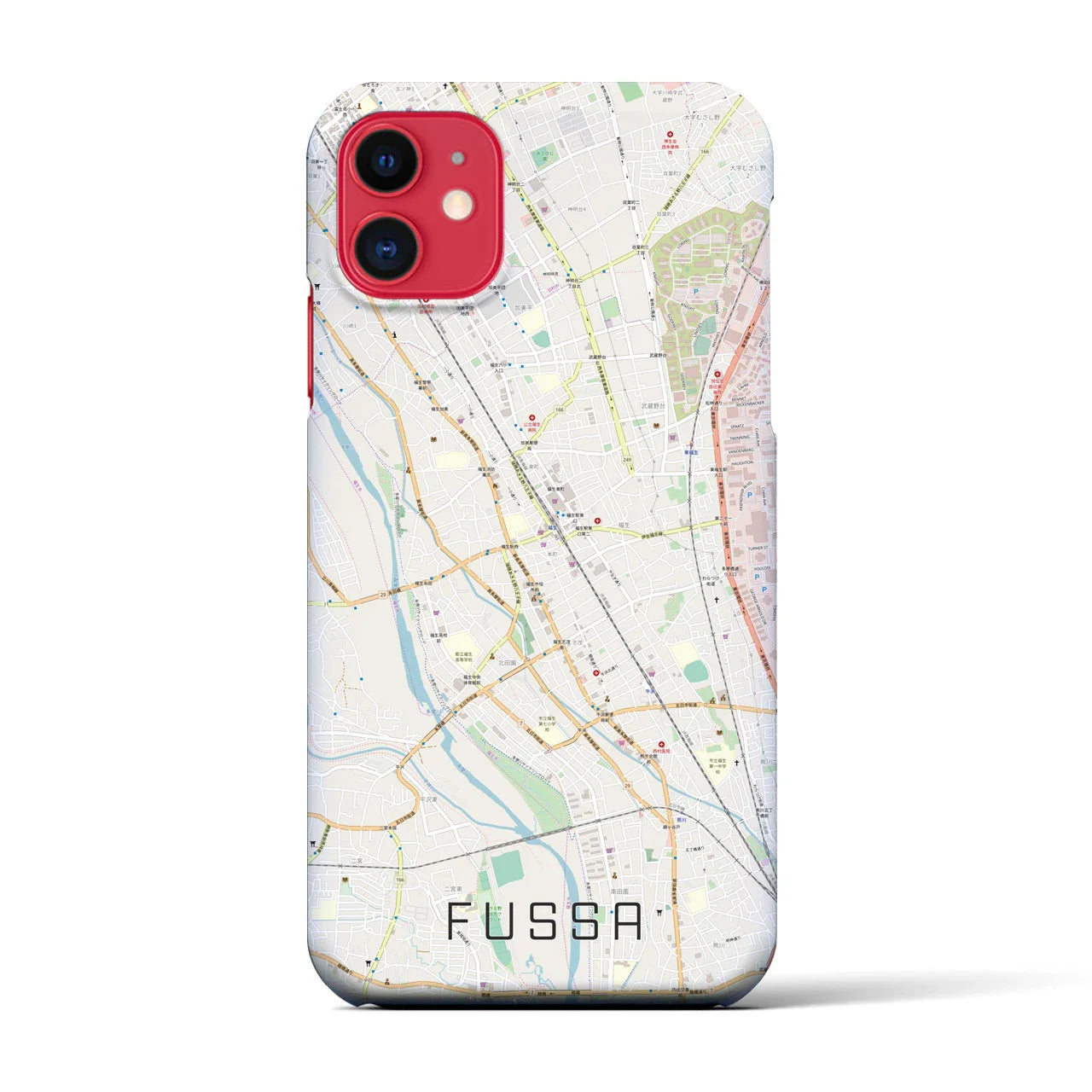 【福生(東京都)】地図柄iPhoneケース(バックカバータイプ)