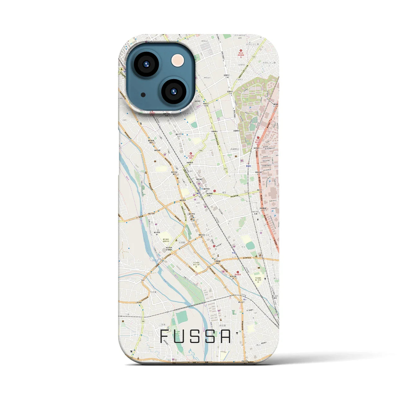 【福生(東京都)】地図柄iPhoneケース(バックカバータイプ)