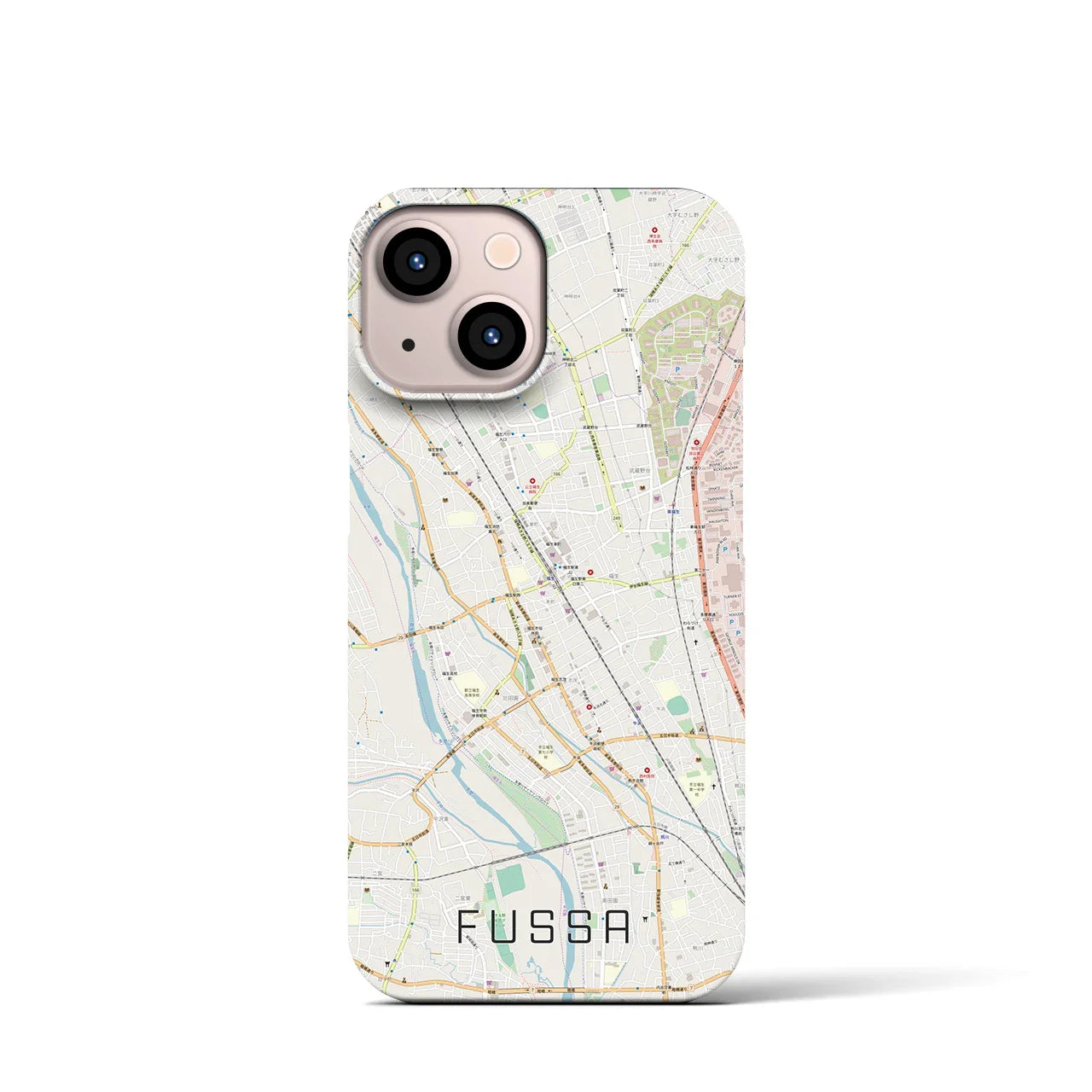 【福生(東京都)】地図柄iPhoneケース(バックカバータイプ)