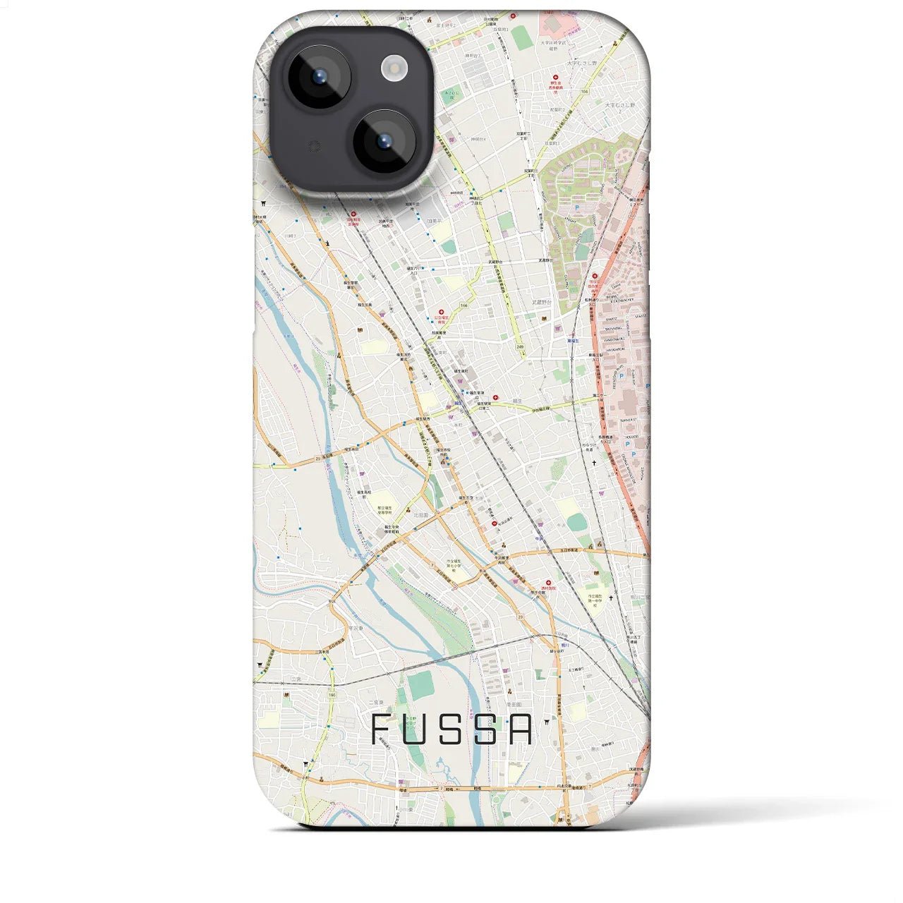 【福生(東京都)】地図柄iPhoneケース(バックカバータイプ)