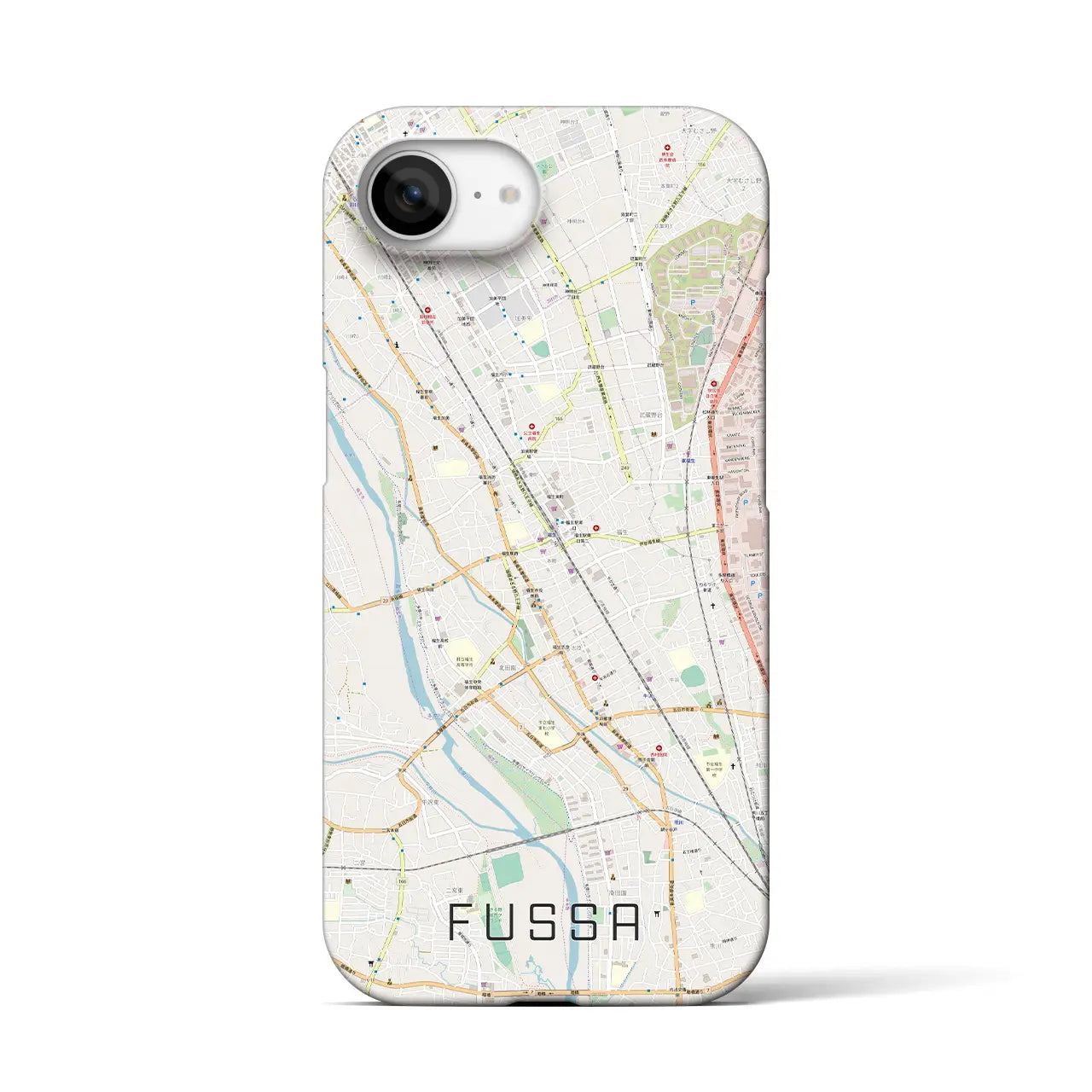 【福生(東京都)】地図柄iPhoneケース(バックカバータイプ)